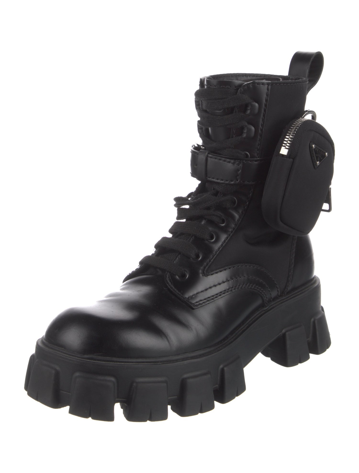 Prada Leather Combat Boots
