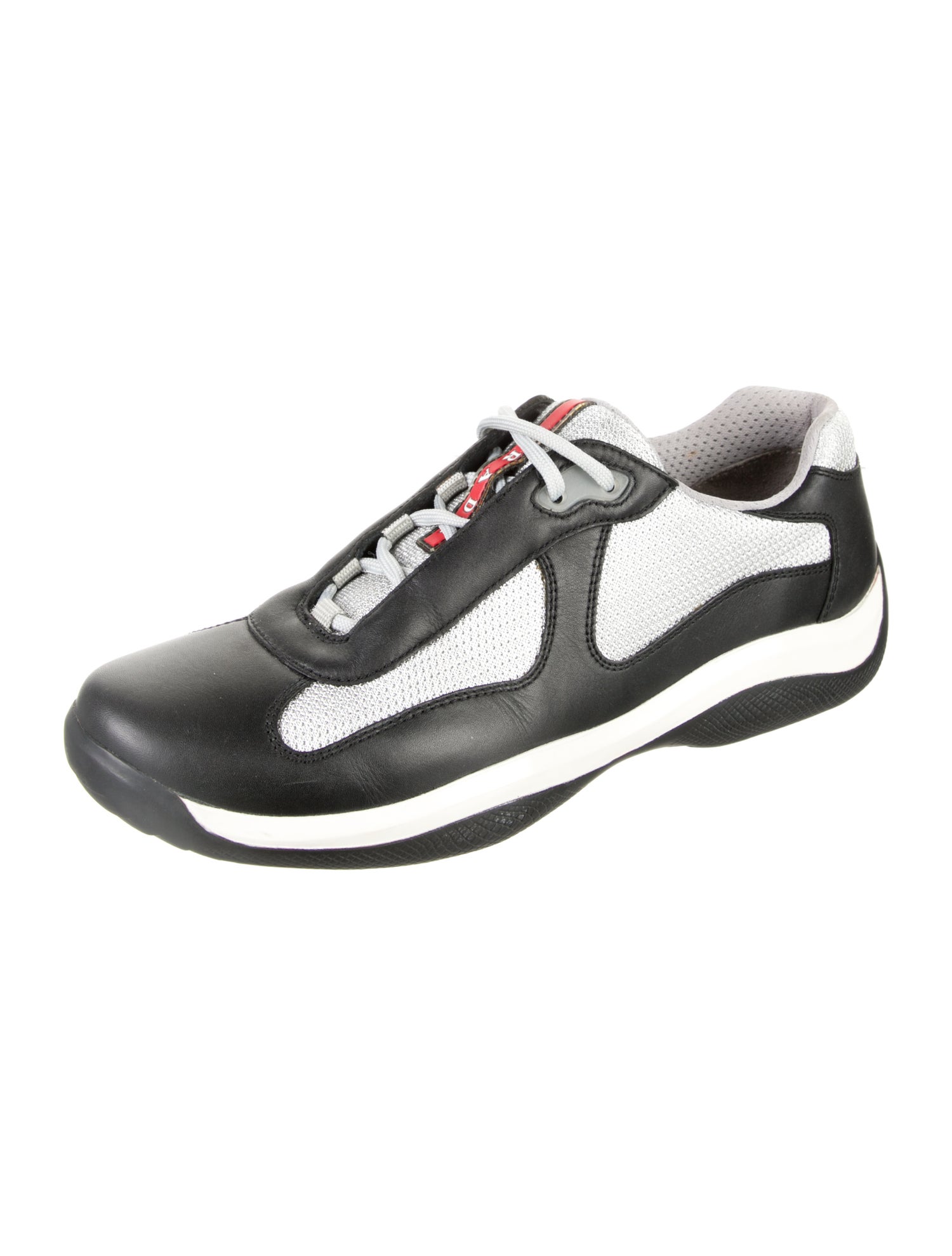 Prada Leather Colorblock Pattern Sneakers