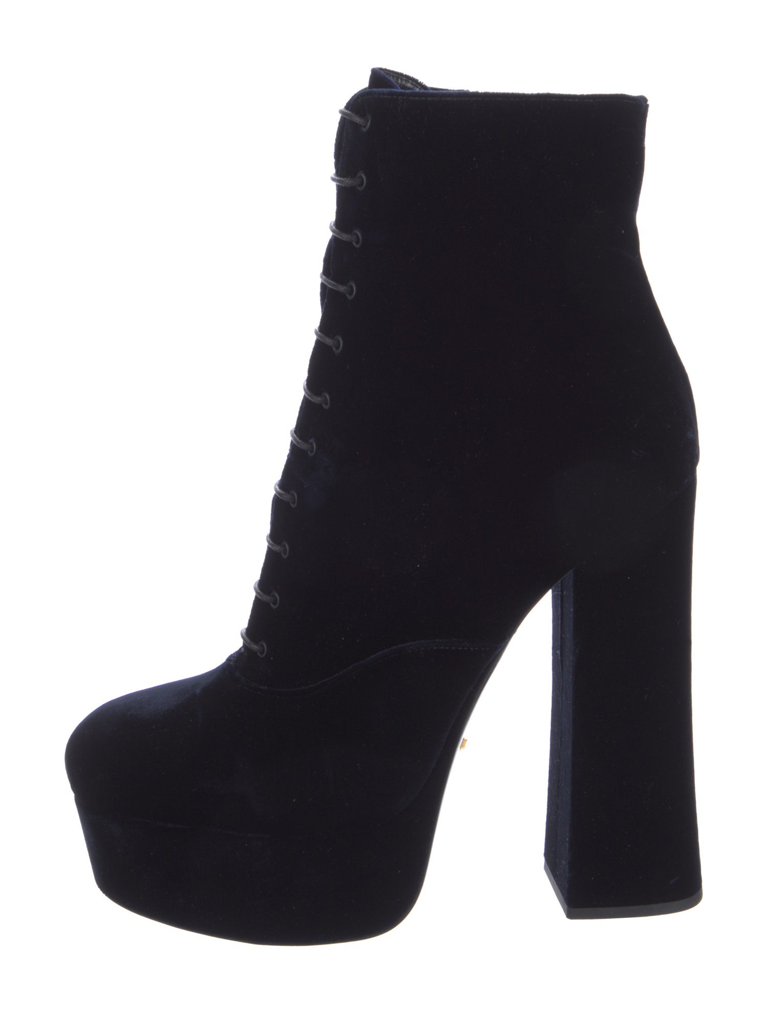Prada Velvet Lace-Up Boots