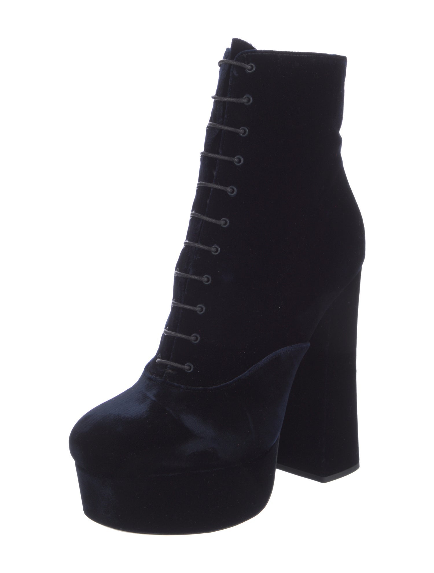 Prada Velvet Lace-Up Boots