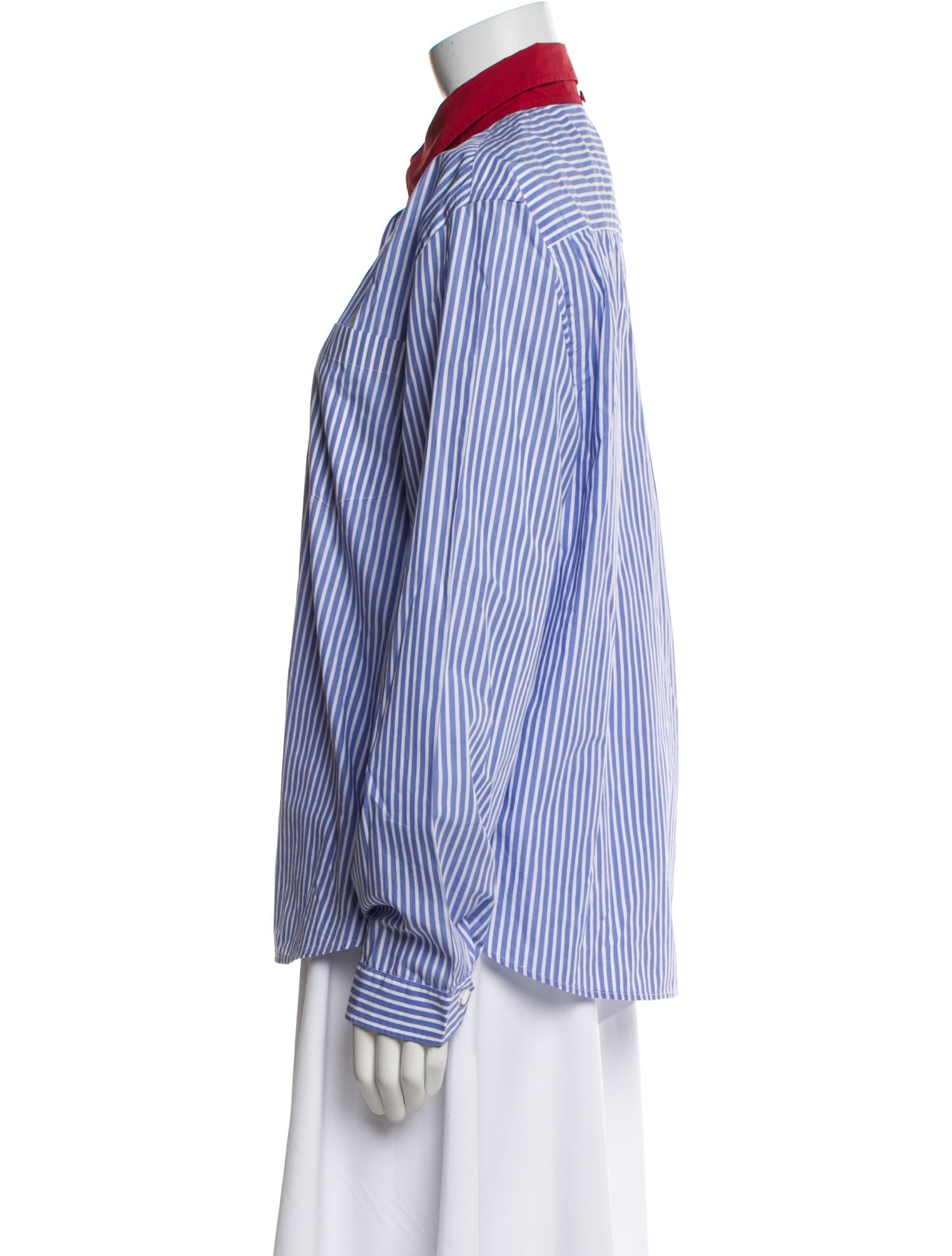Prada 2018 Striped Button-Up Top