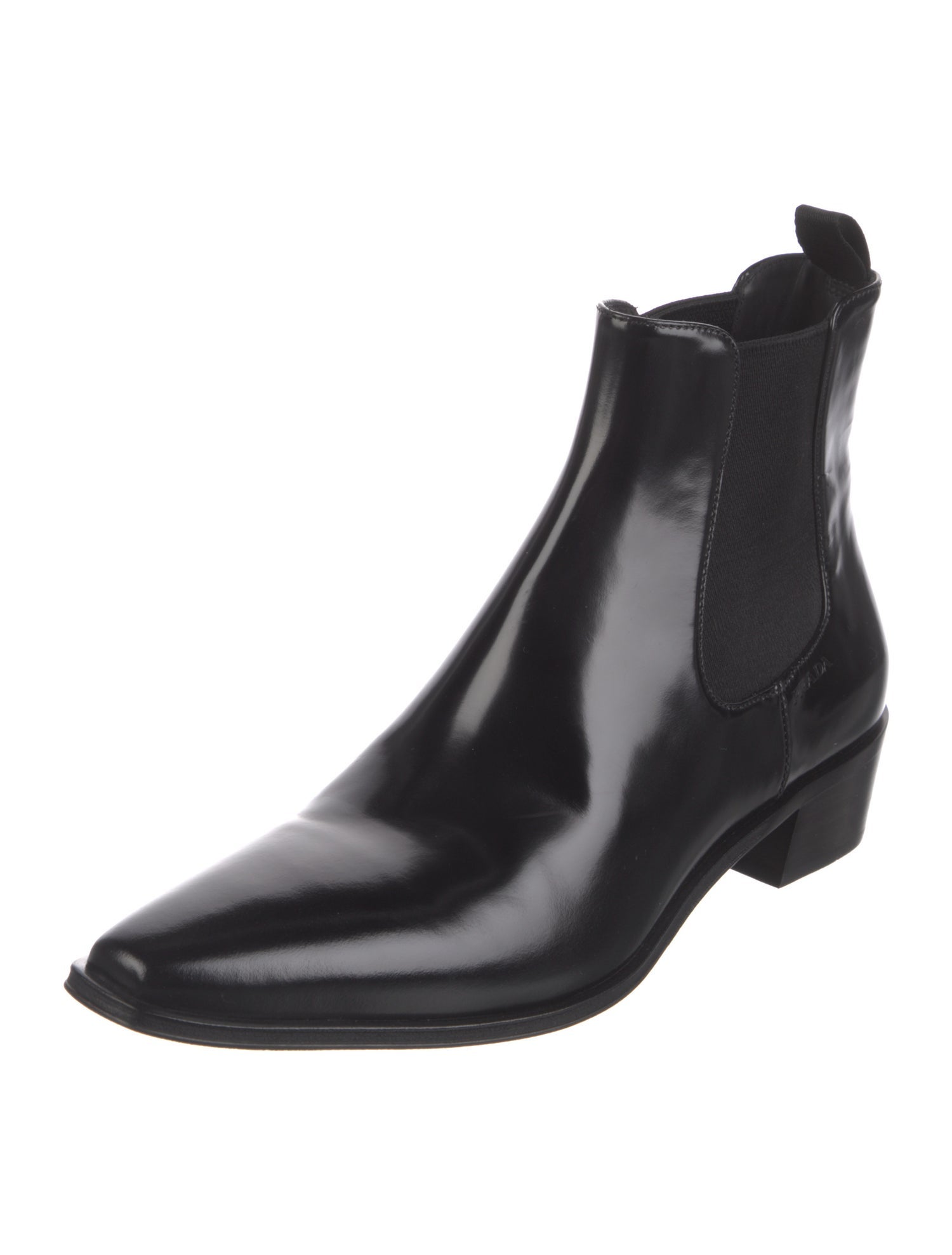 Prada Patent Leather Chelsea Boots