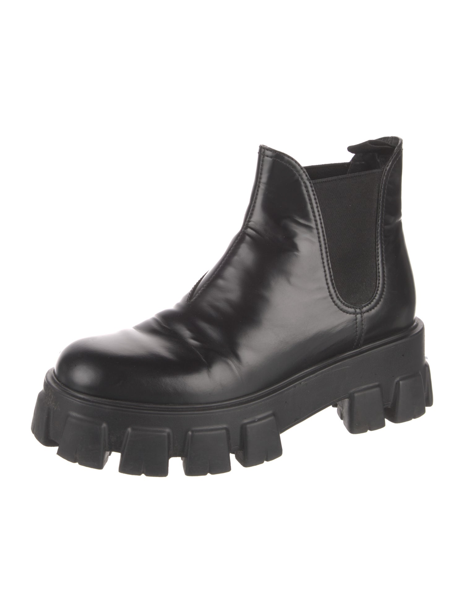 Prada Patent Leather Chelsea Boots