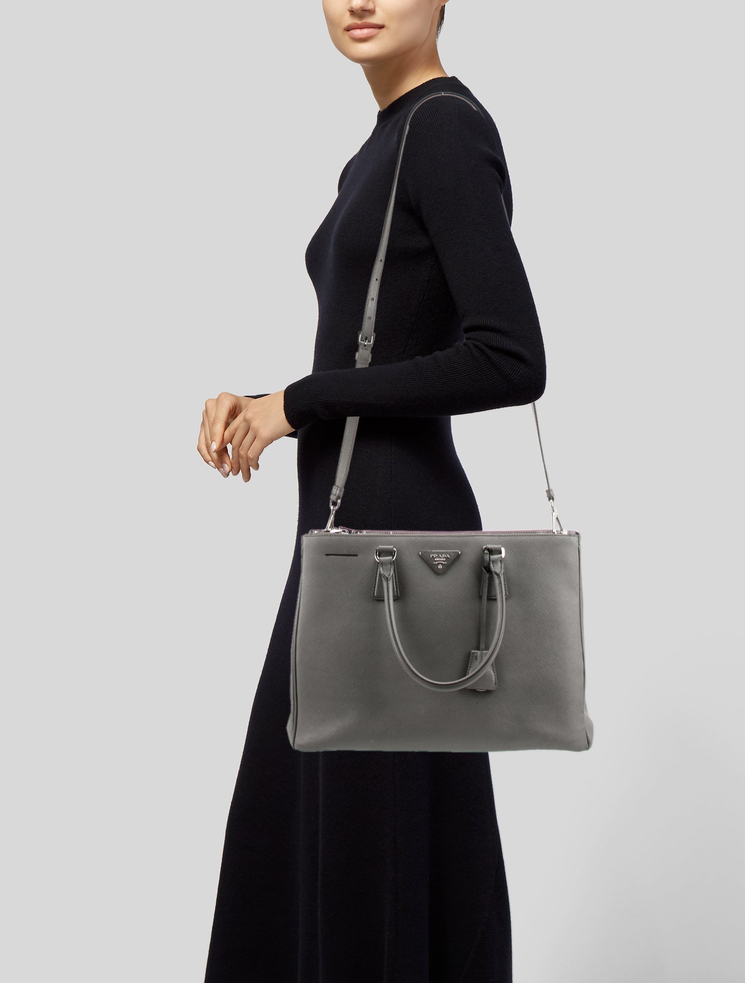 Prada Saffiano Lux Leather Galleria Double Zip Large