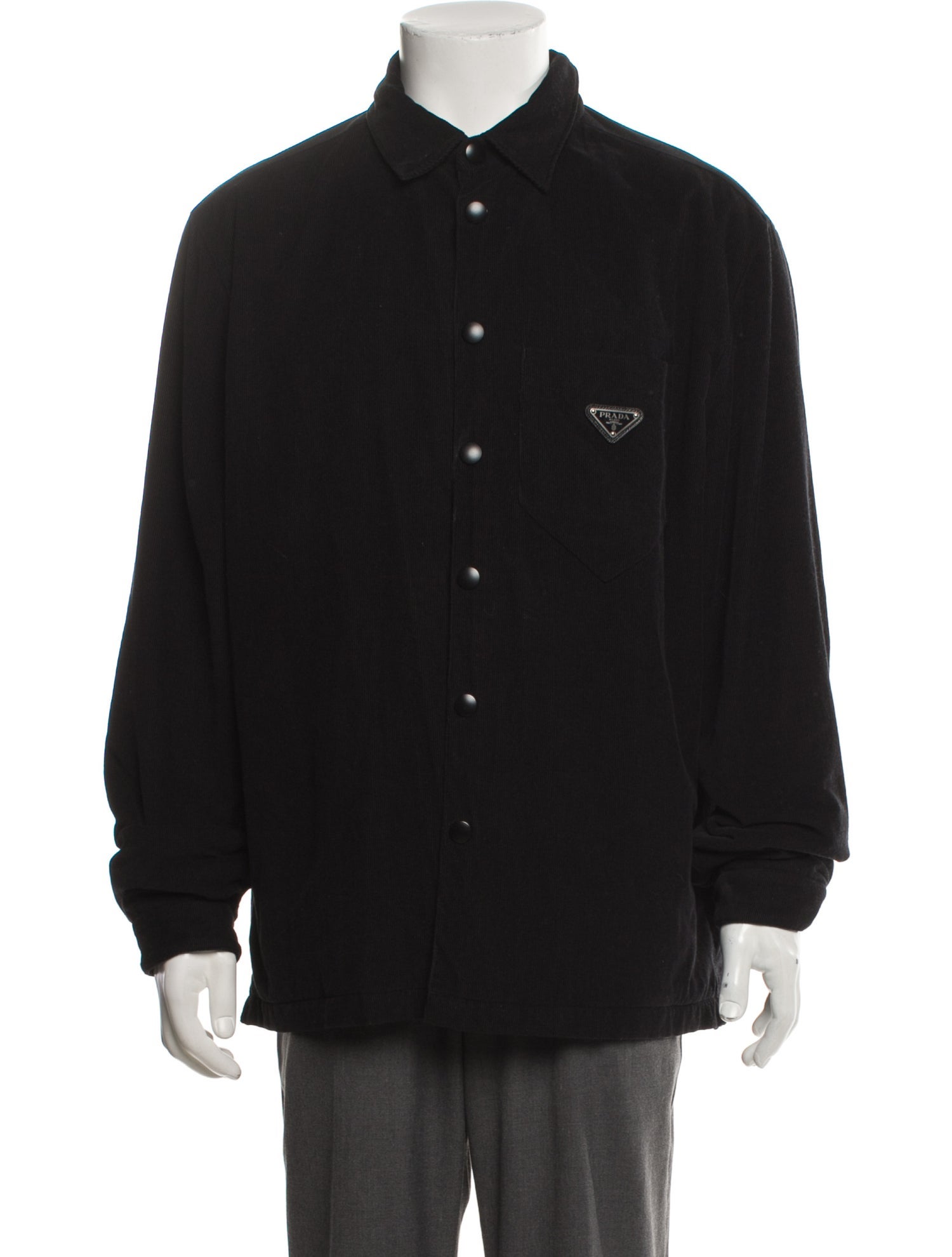 Prada 2021 Enameled Metal Triangle Jacket