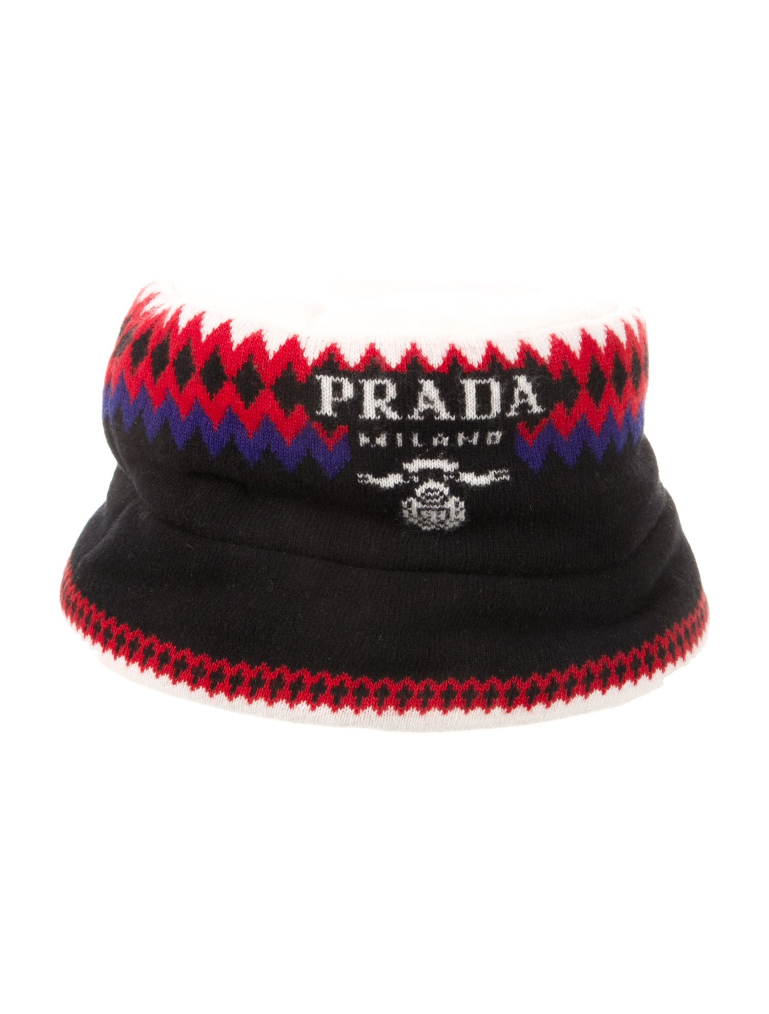Prada Pattern Print Wool Blend Bucket Hat