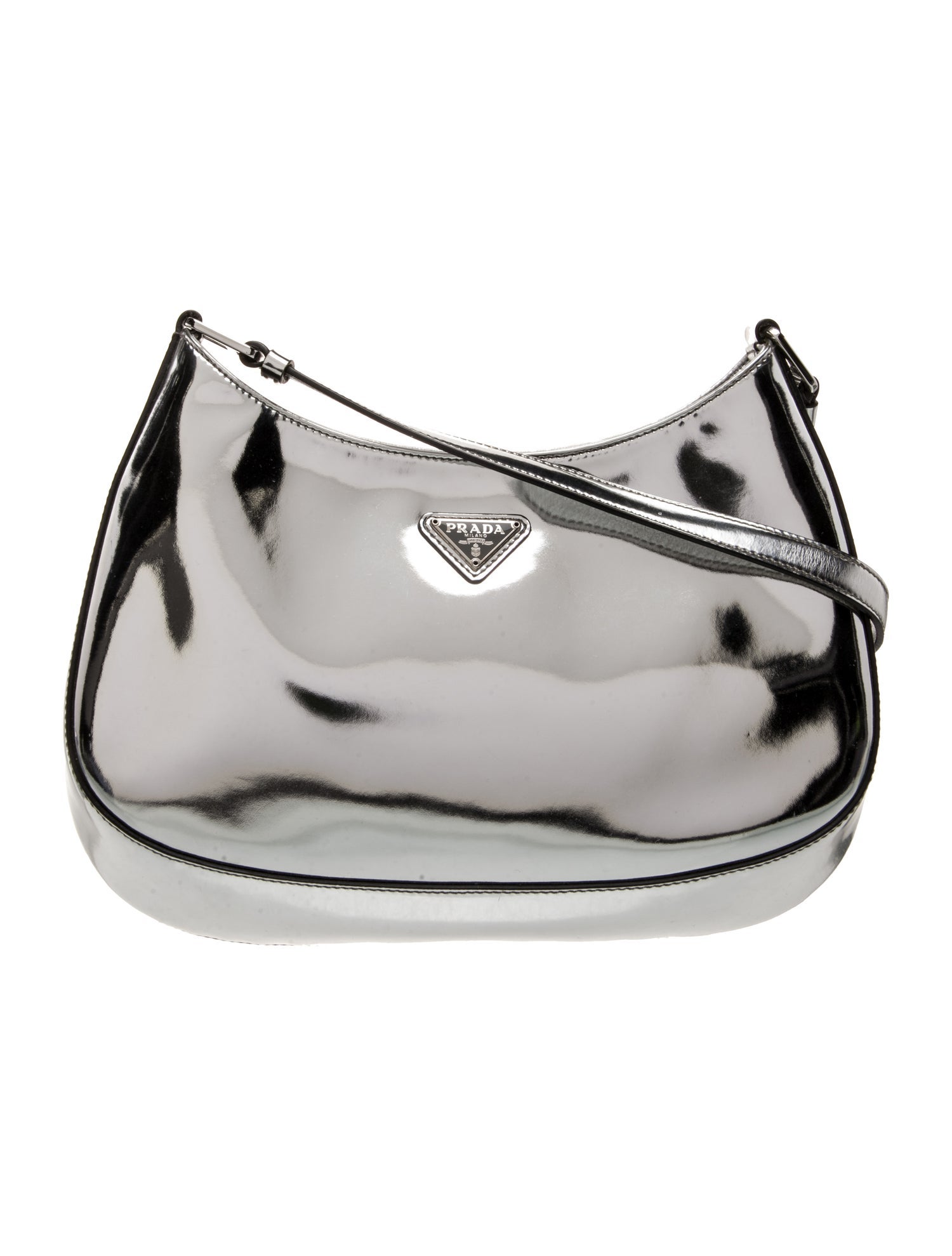 Prada Enameled Metal Triangle Cleo
