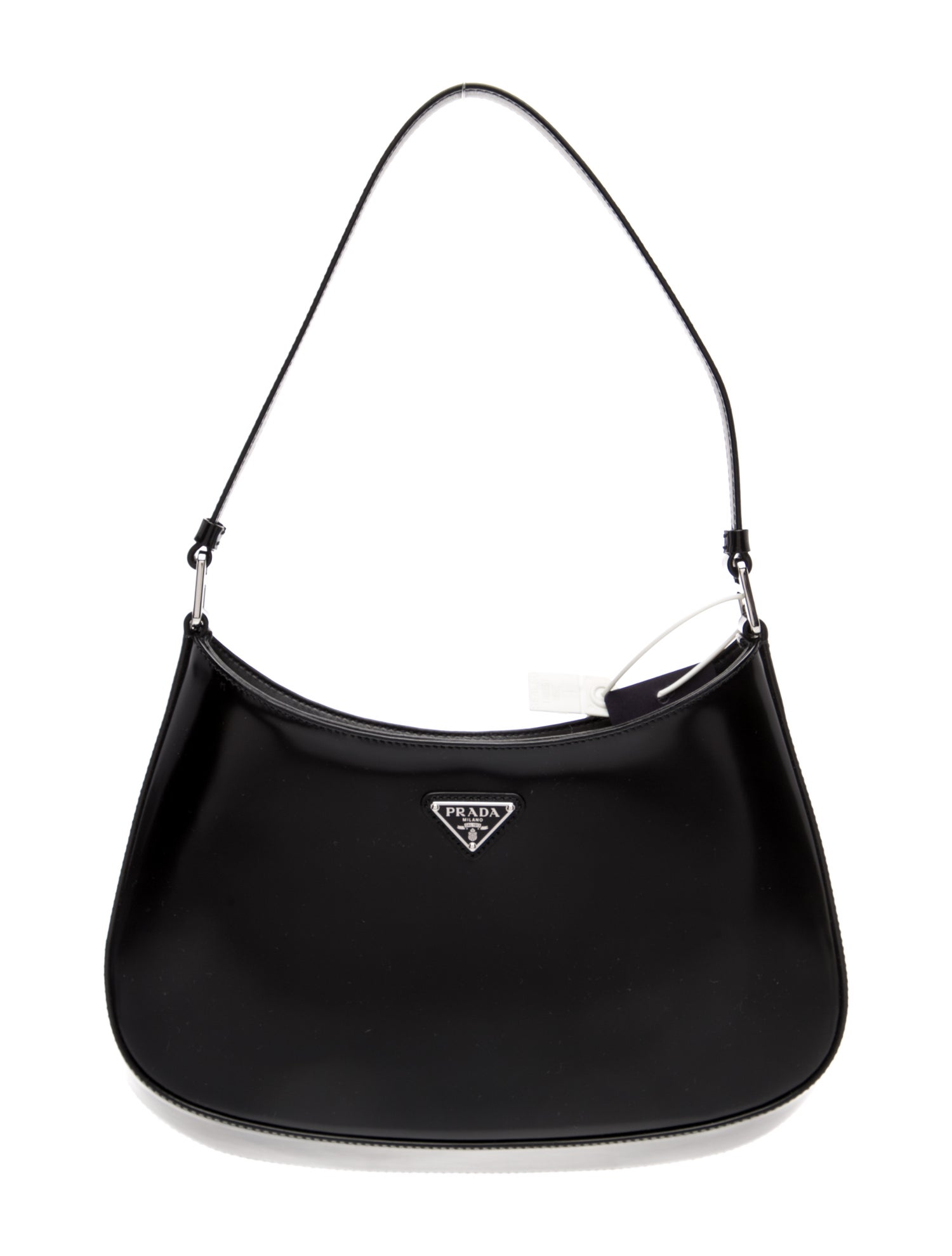 Prada Enameled Metal Triangle Cleo