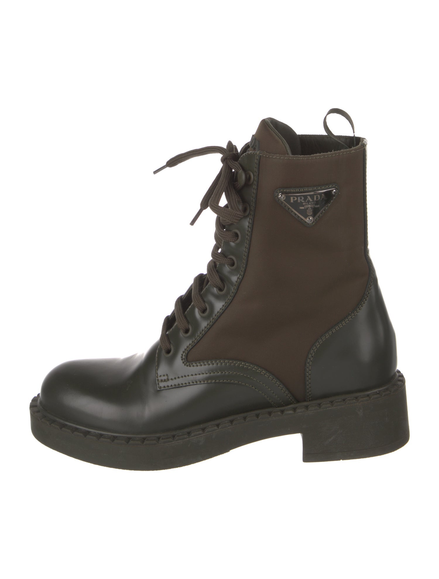 Prada Leather Combat Boots