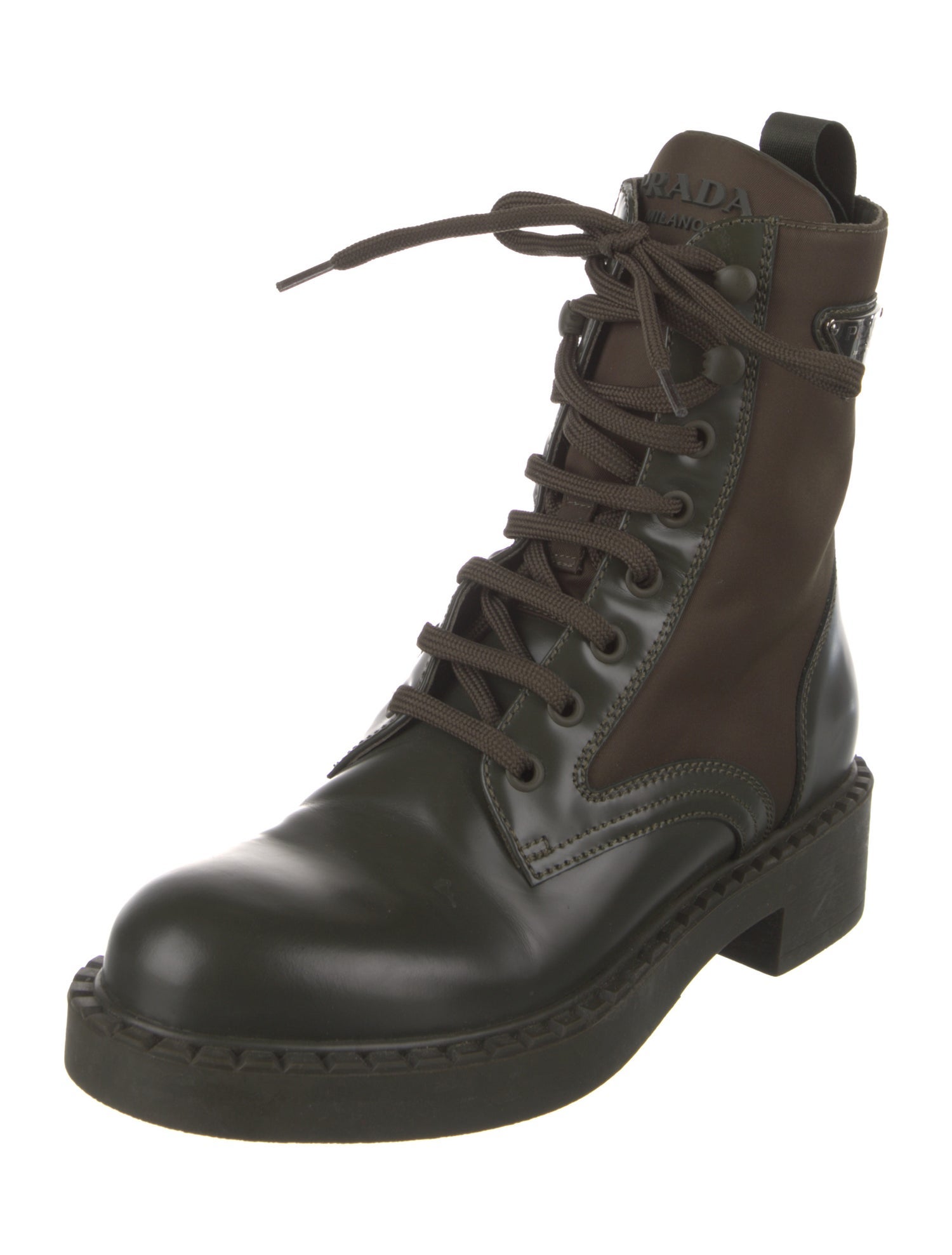 Prada Leather Combat Boots