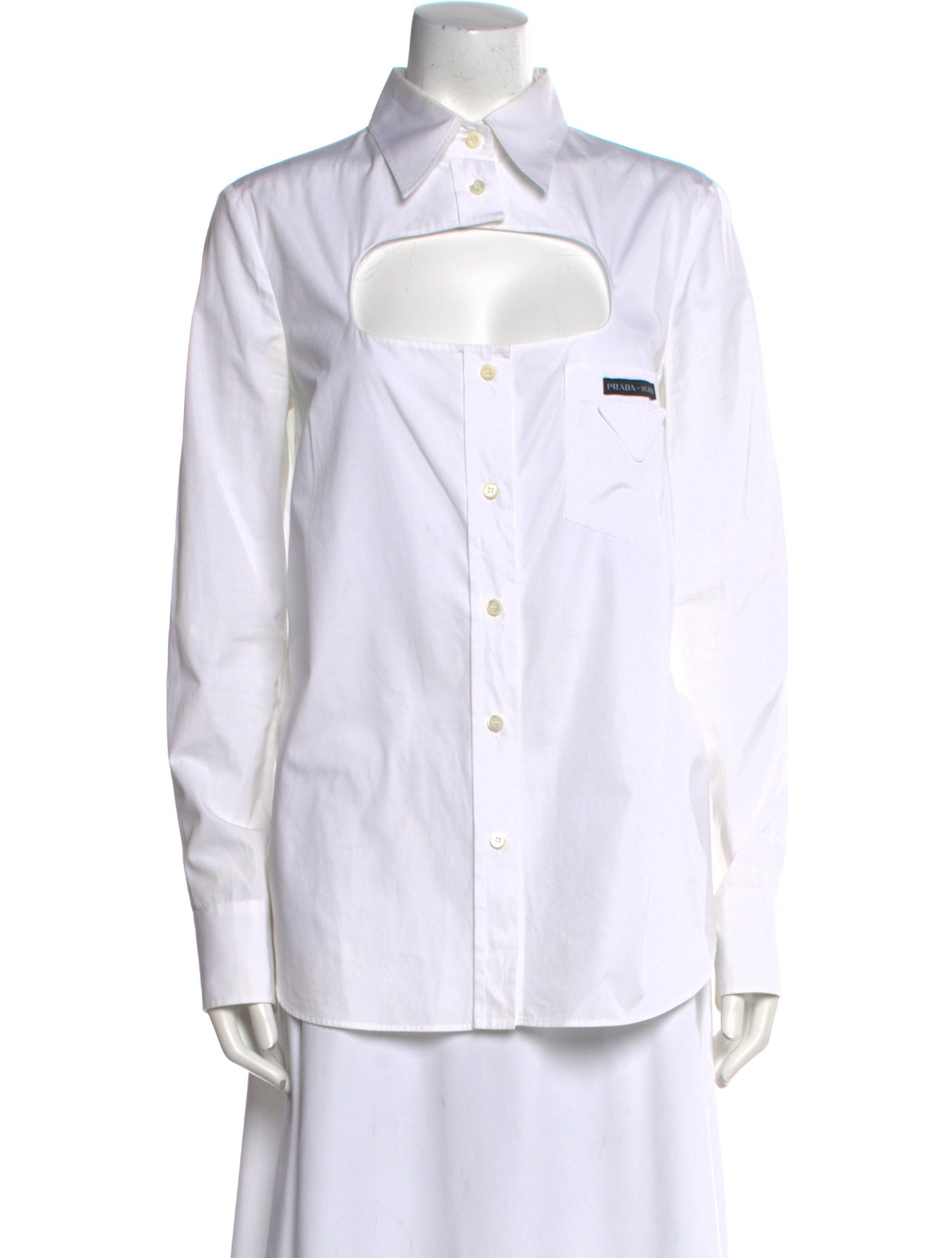 Prada 2019 Long Sleeve Button-Up Top