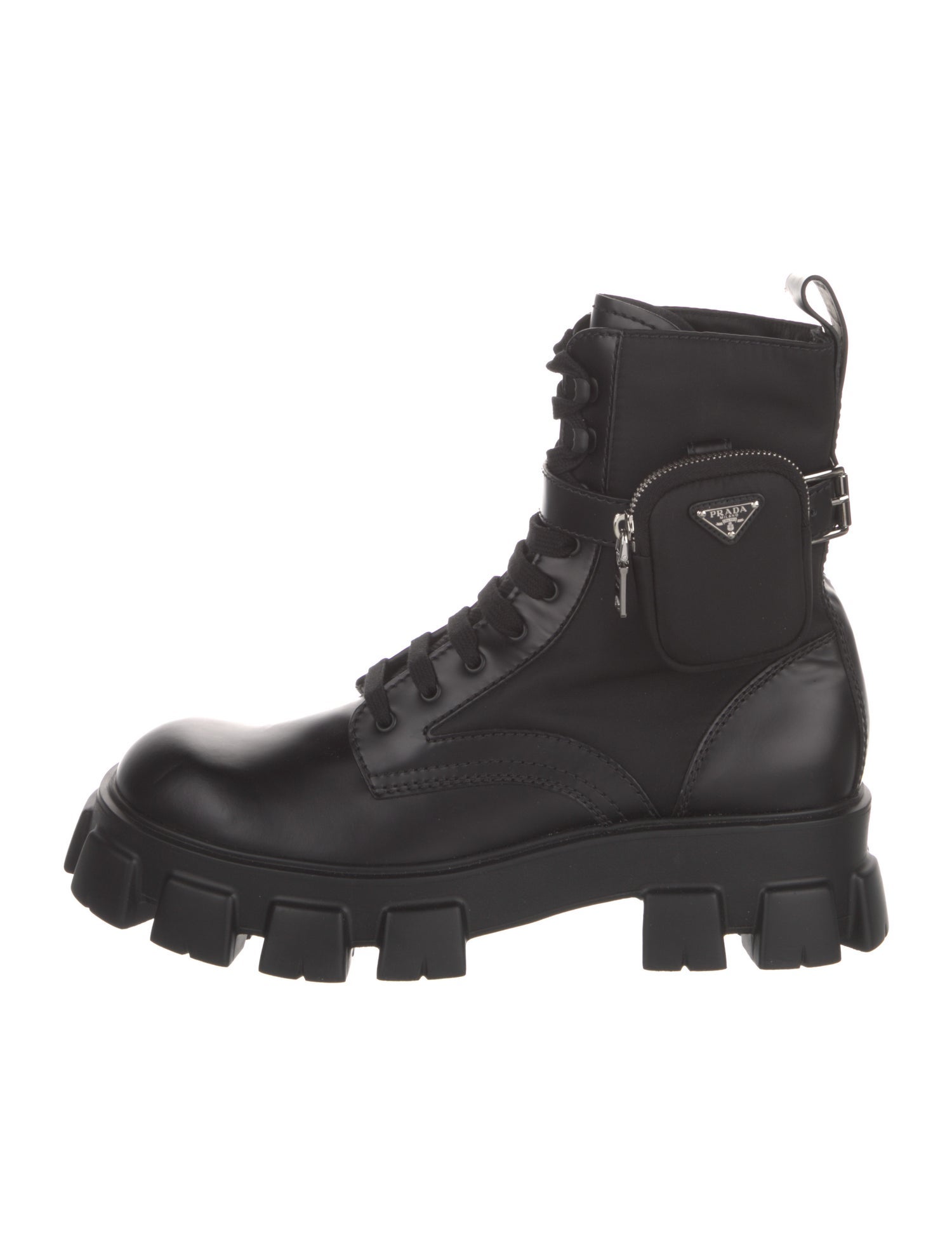 Prada Leather Combat Boots