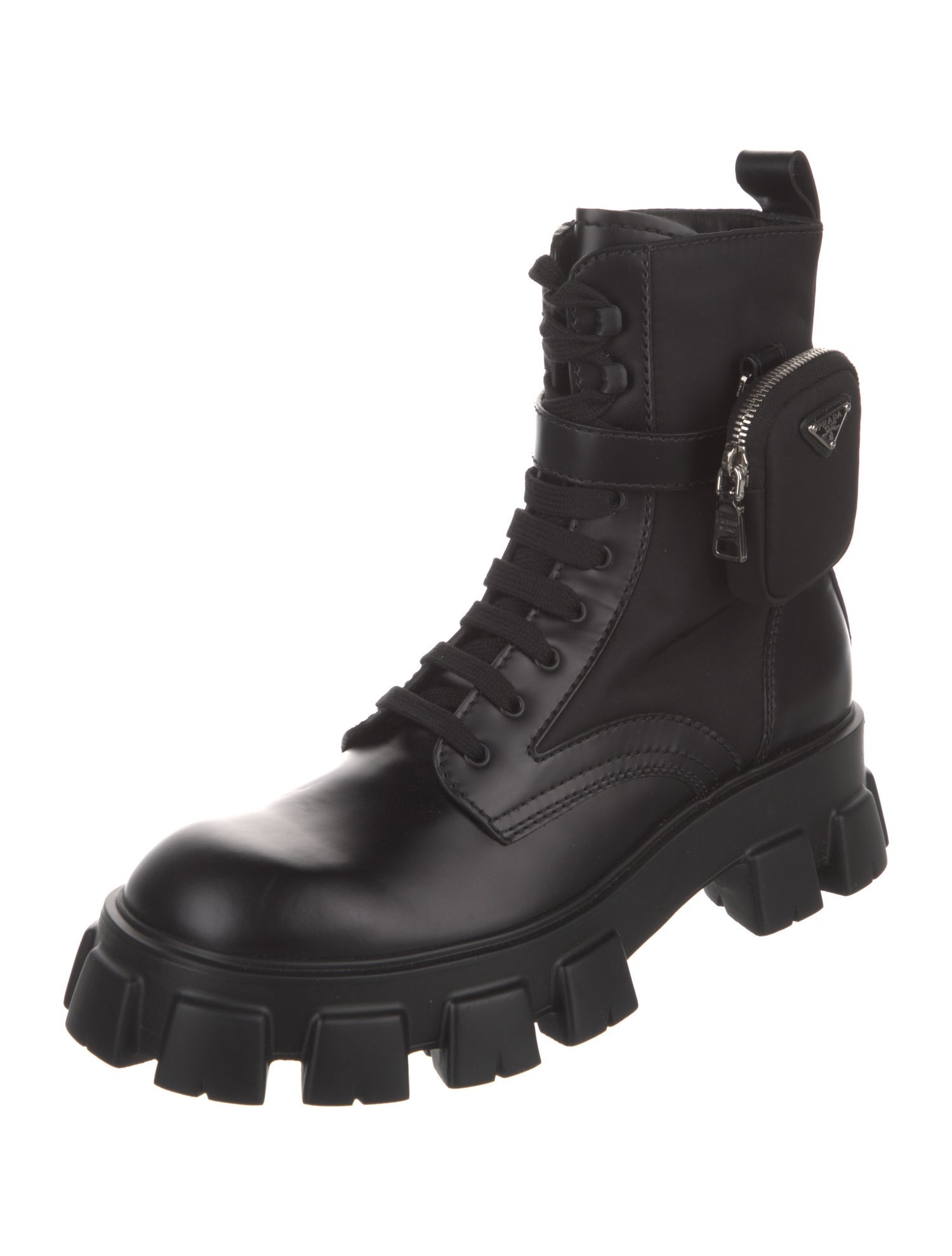 Prada Leather Combat Boots