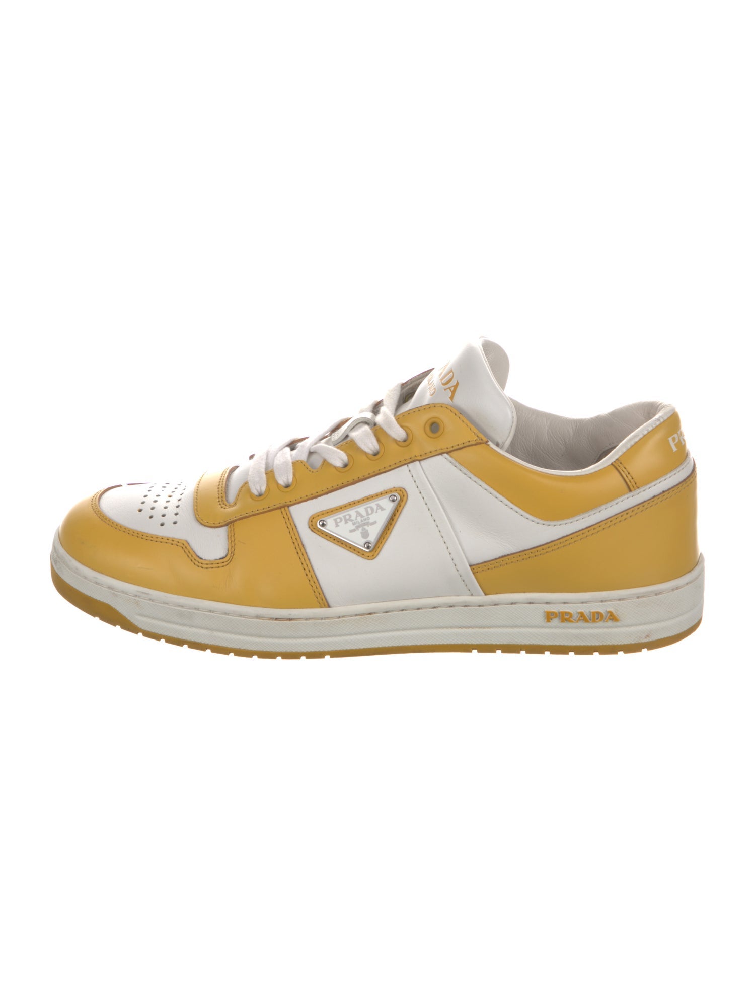 Prada Leather Colorblock Pattern Sneakers