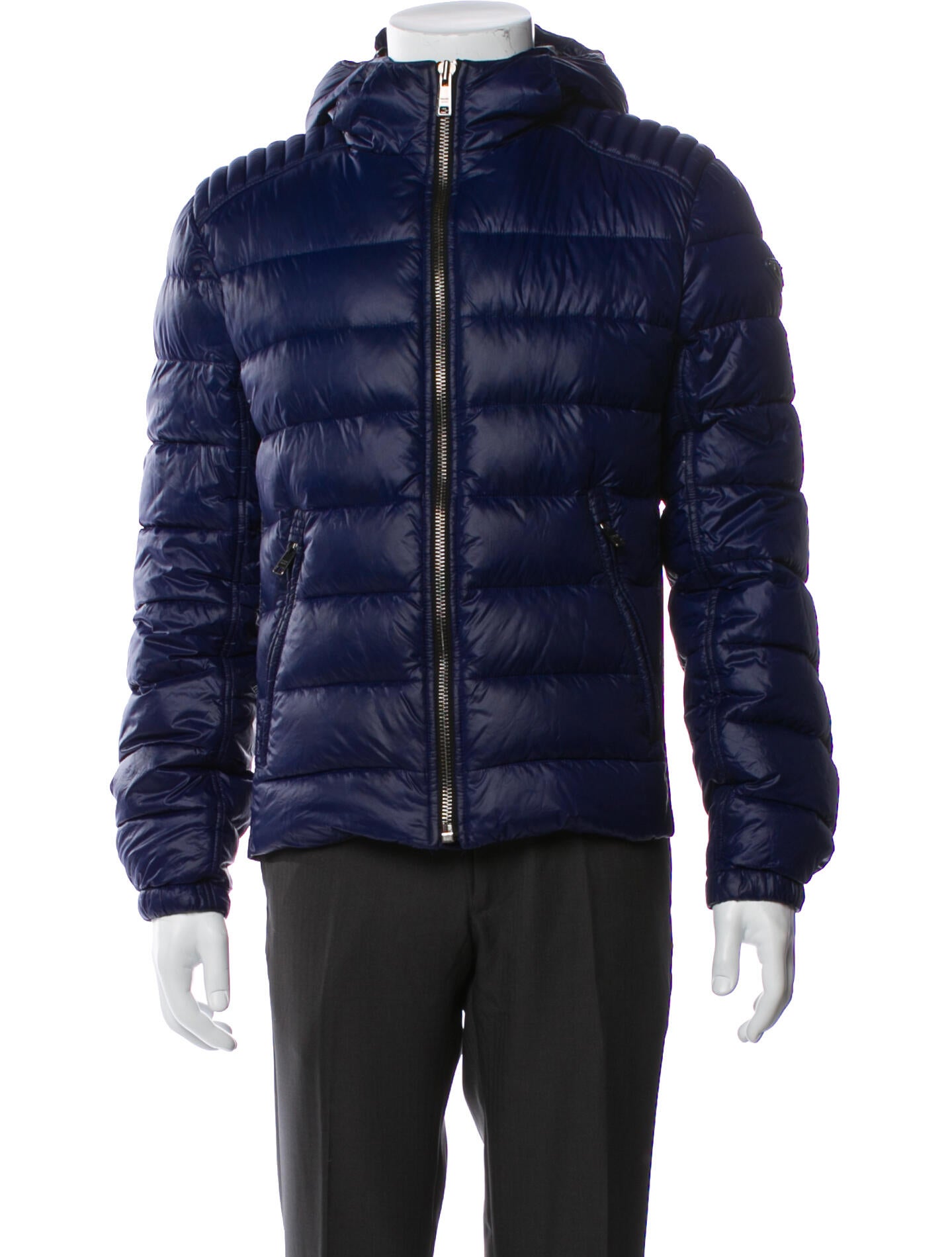 Prada 2014 Enameled Metal Triangle Puffer Coat