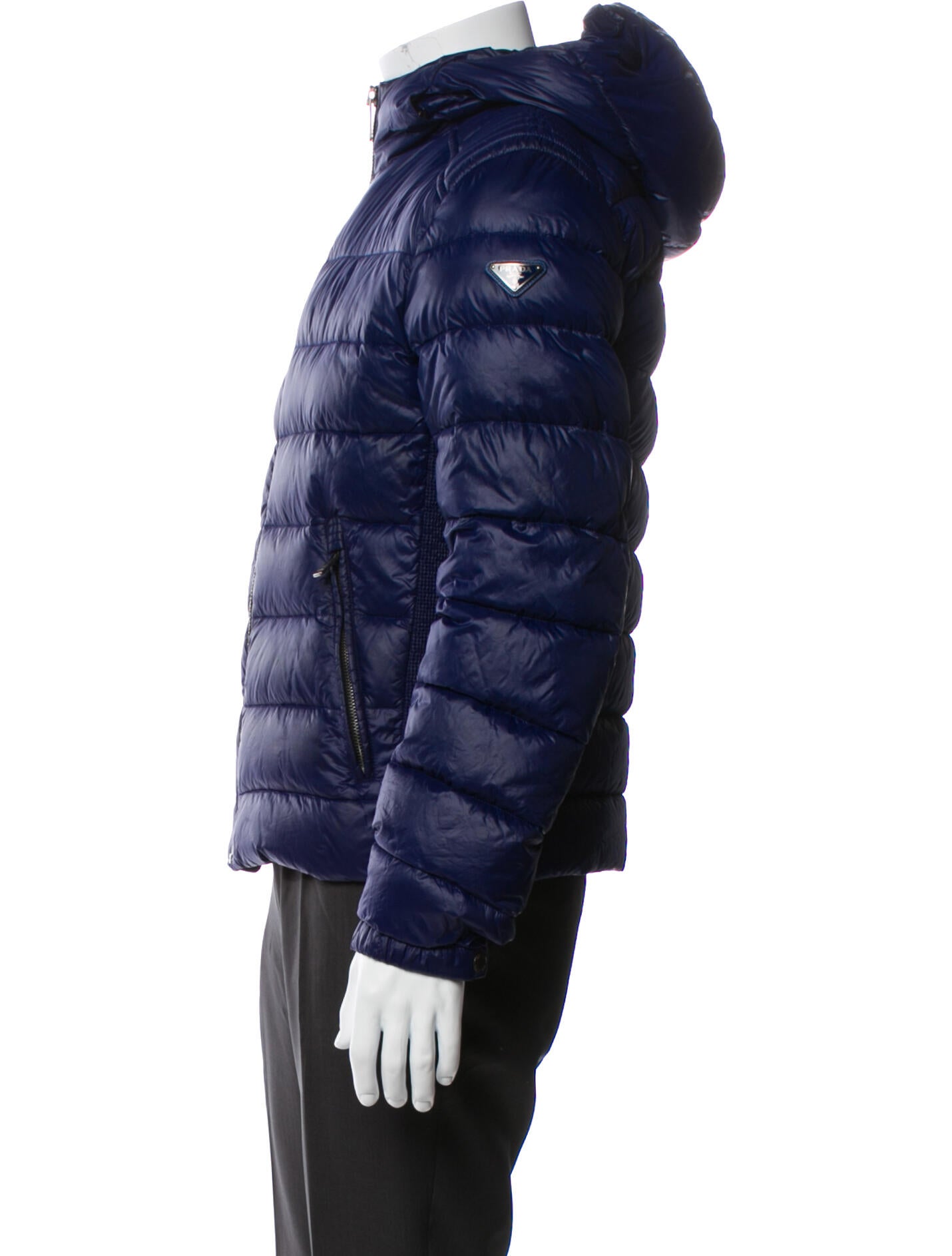 Prada 2014 Enameled Metal Triangle Puffer Coat