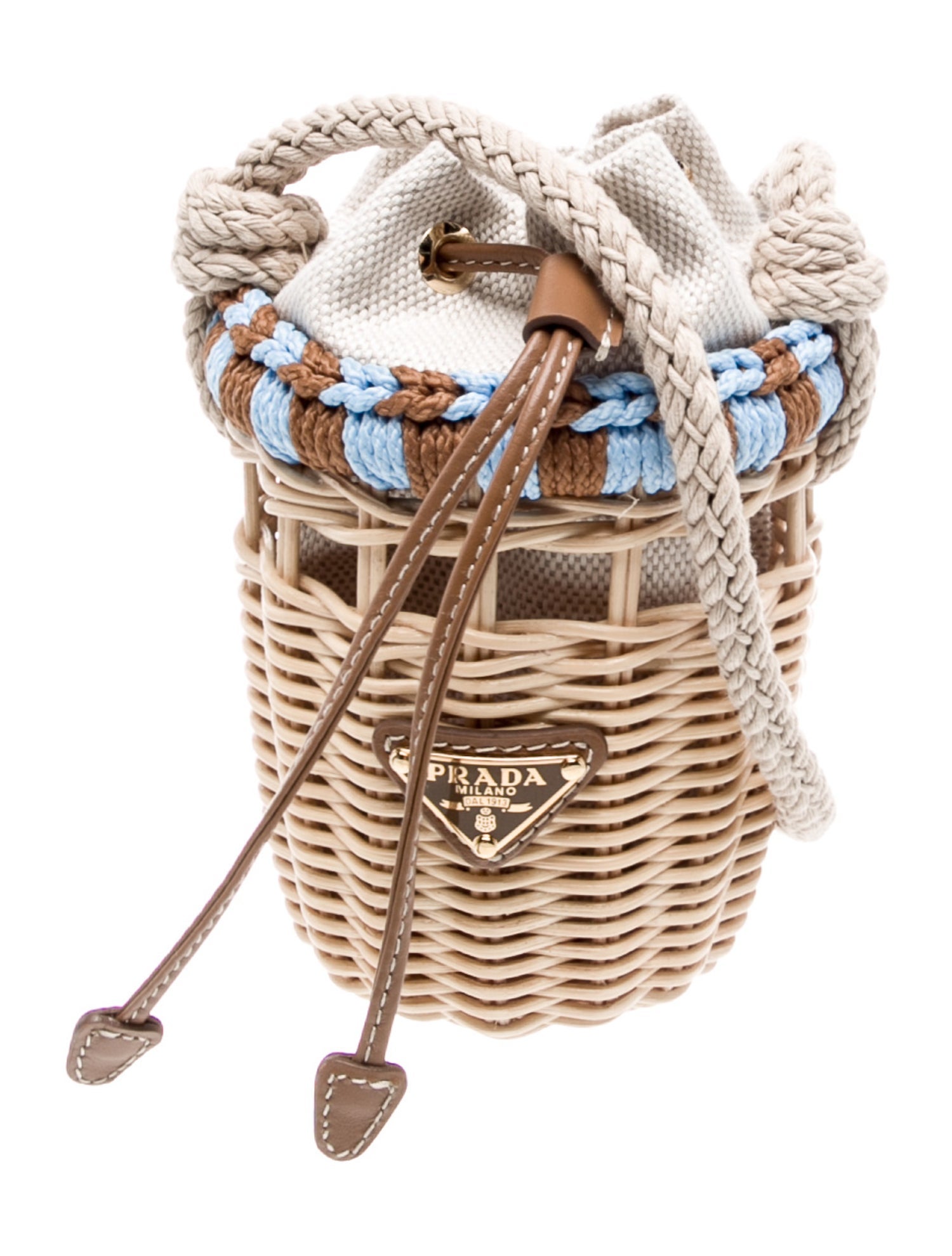 Prada Rattan Wicker Bucket Mini 2025