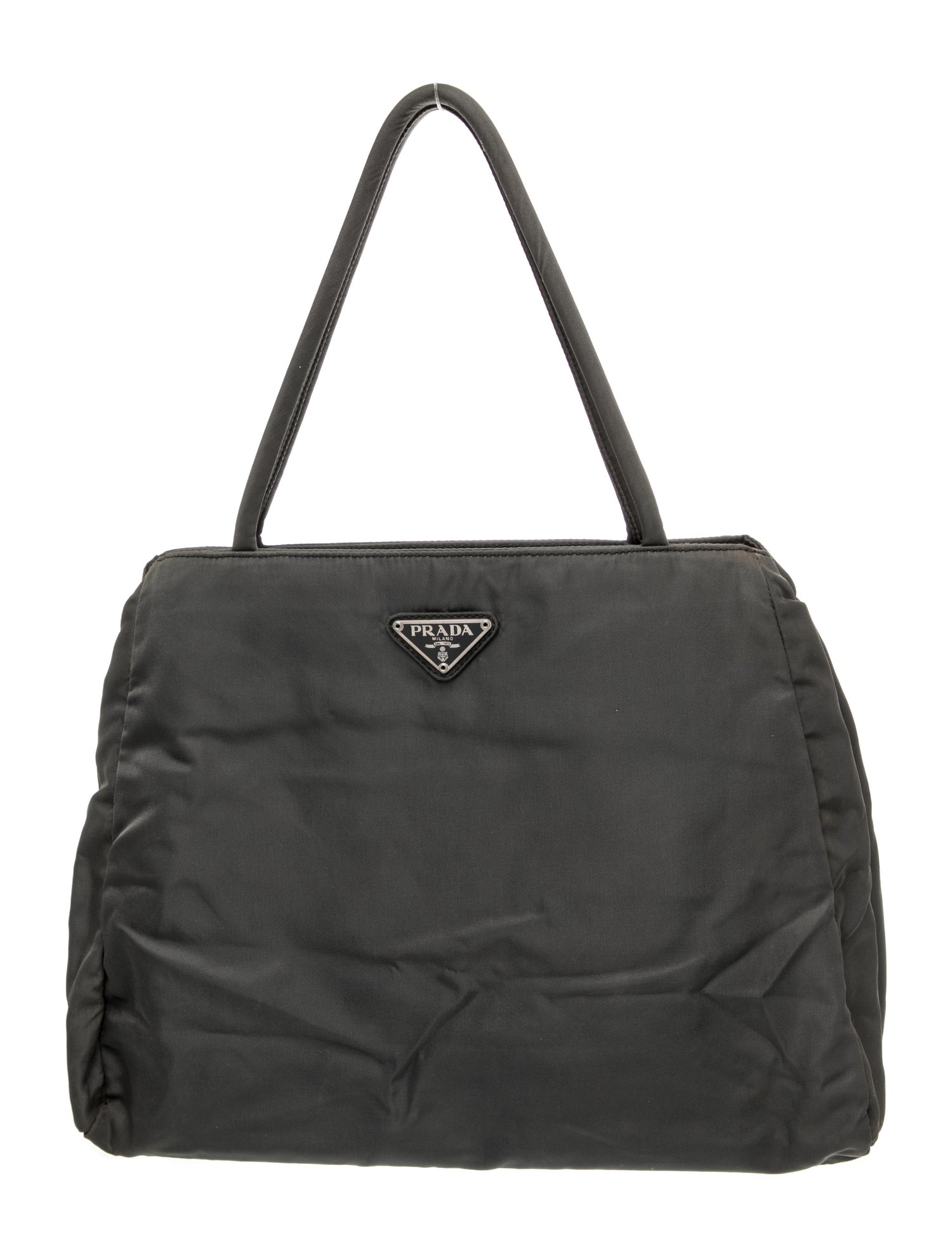 Prada Enameled Metal Triangle Shoulder Bag