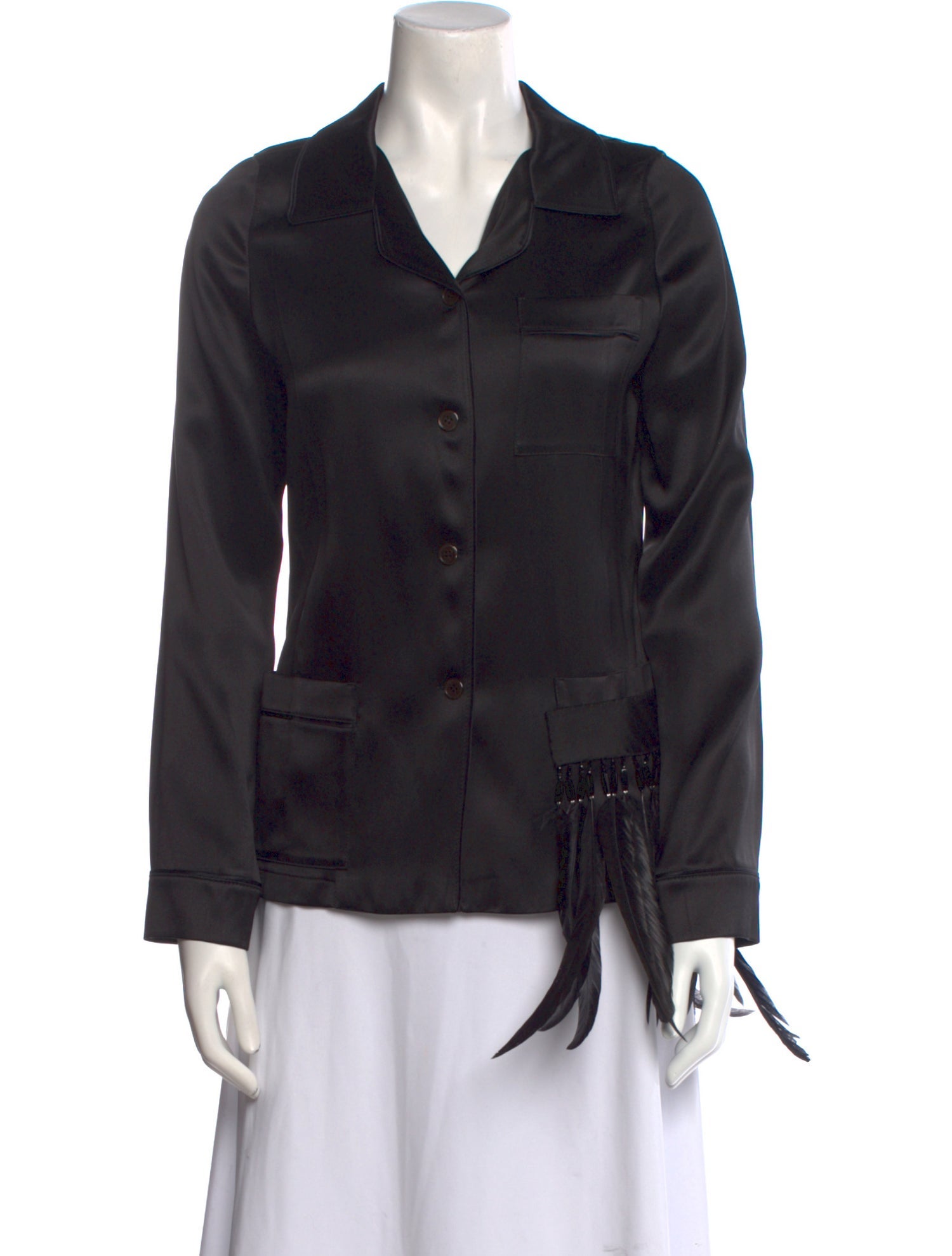 Prada 2017 Long Sleeve Button-Up Top