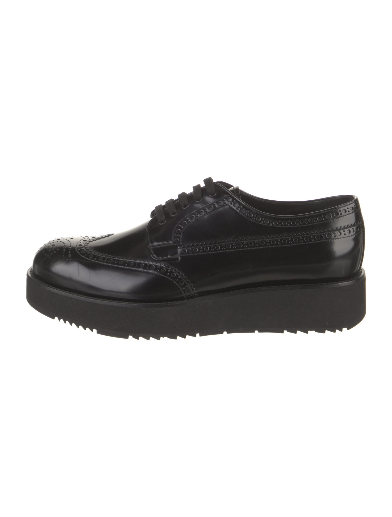 Prada Leather Lasercut Accents Brogues