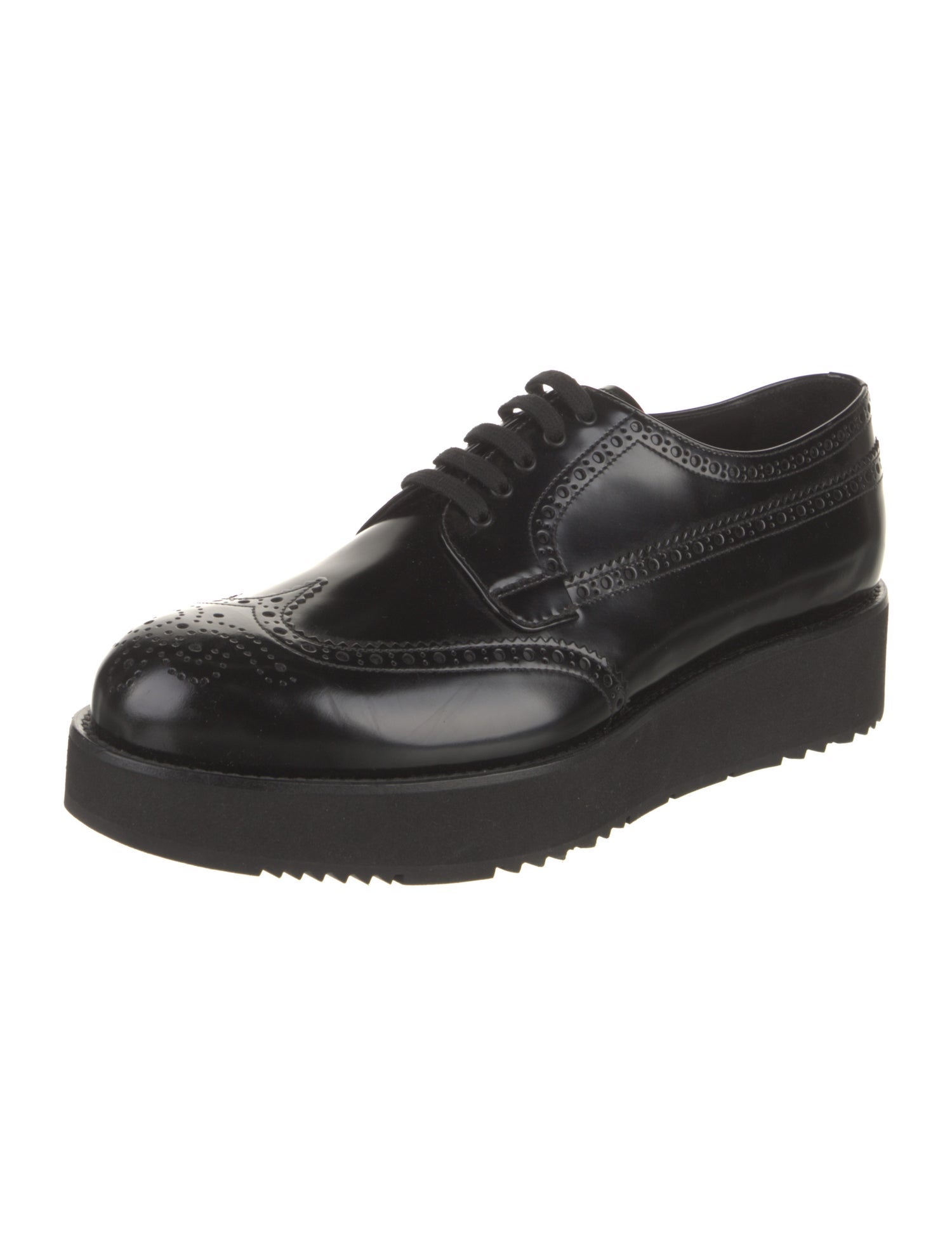 Prada Leather Lasercut Accents Brogues