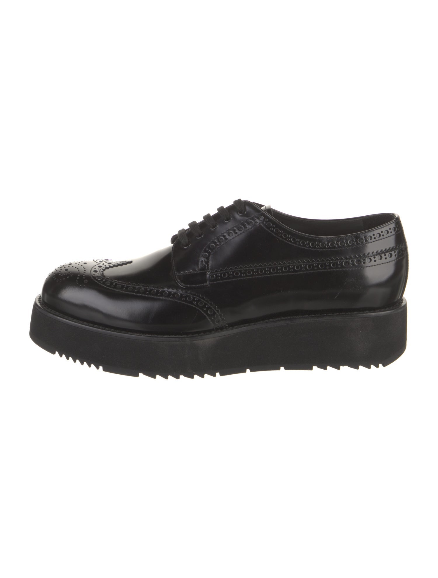 Prada Leather Lasercut Accents Brogues