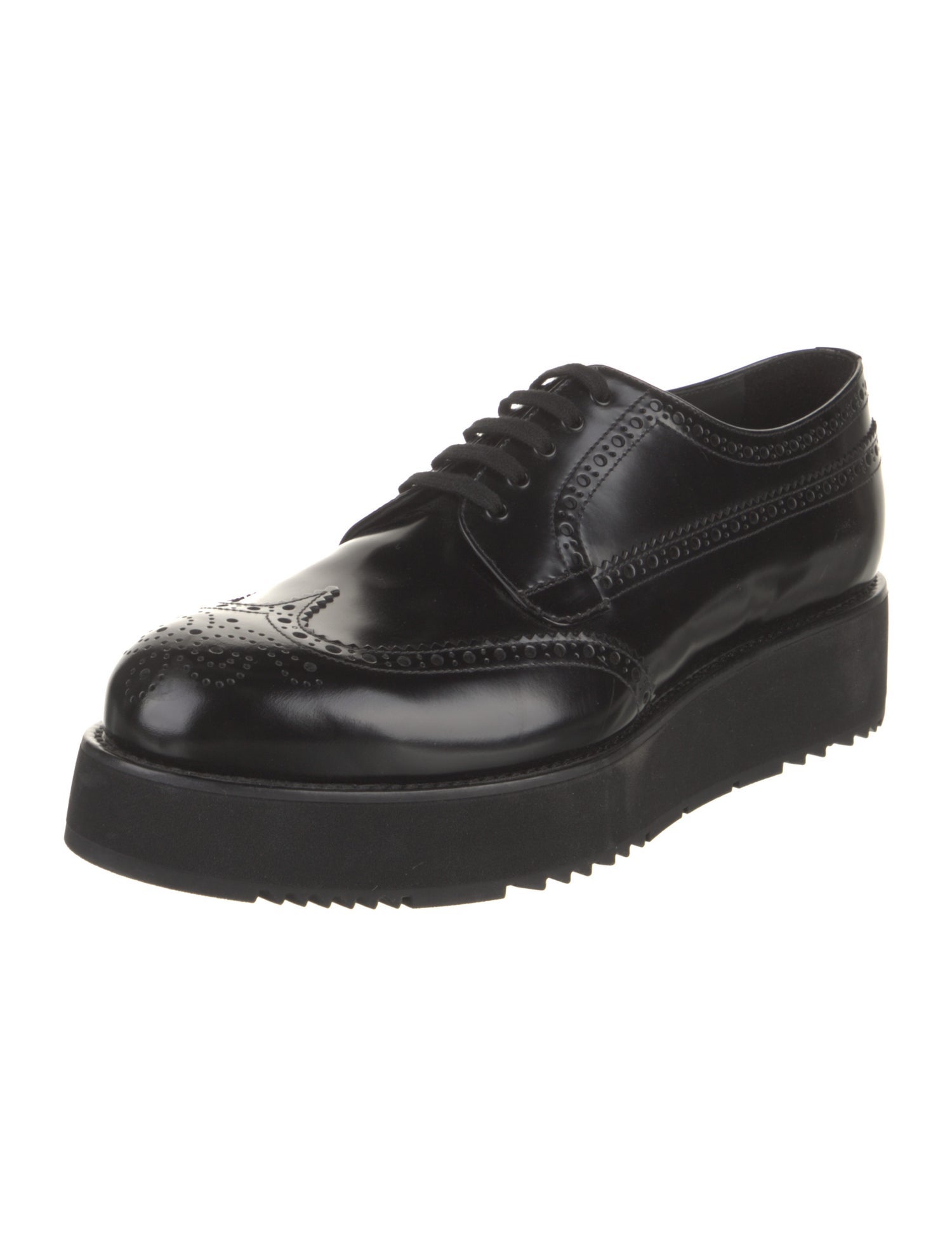 Prada Leather Lasercut Accents Brogues