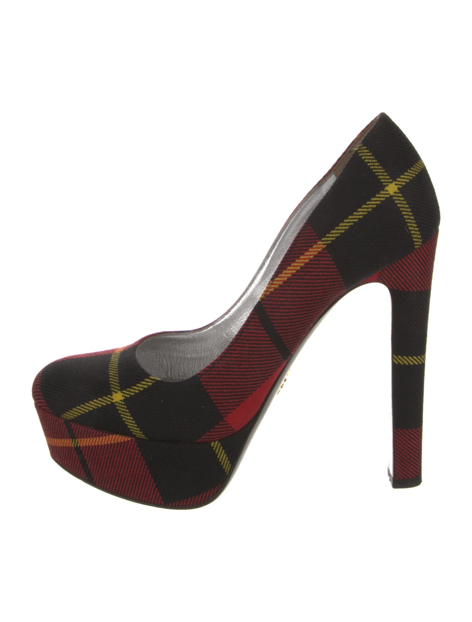 Prada Plaid Print Pumps