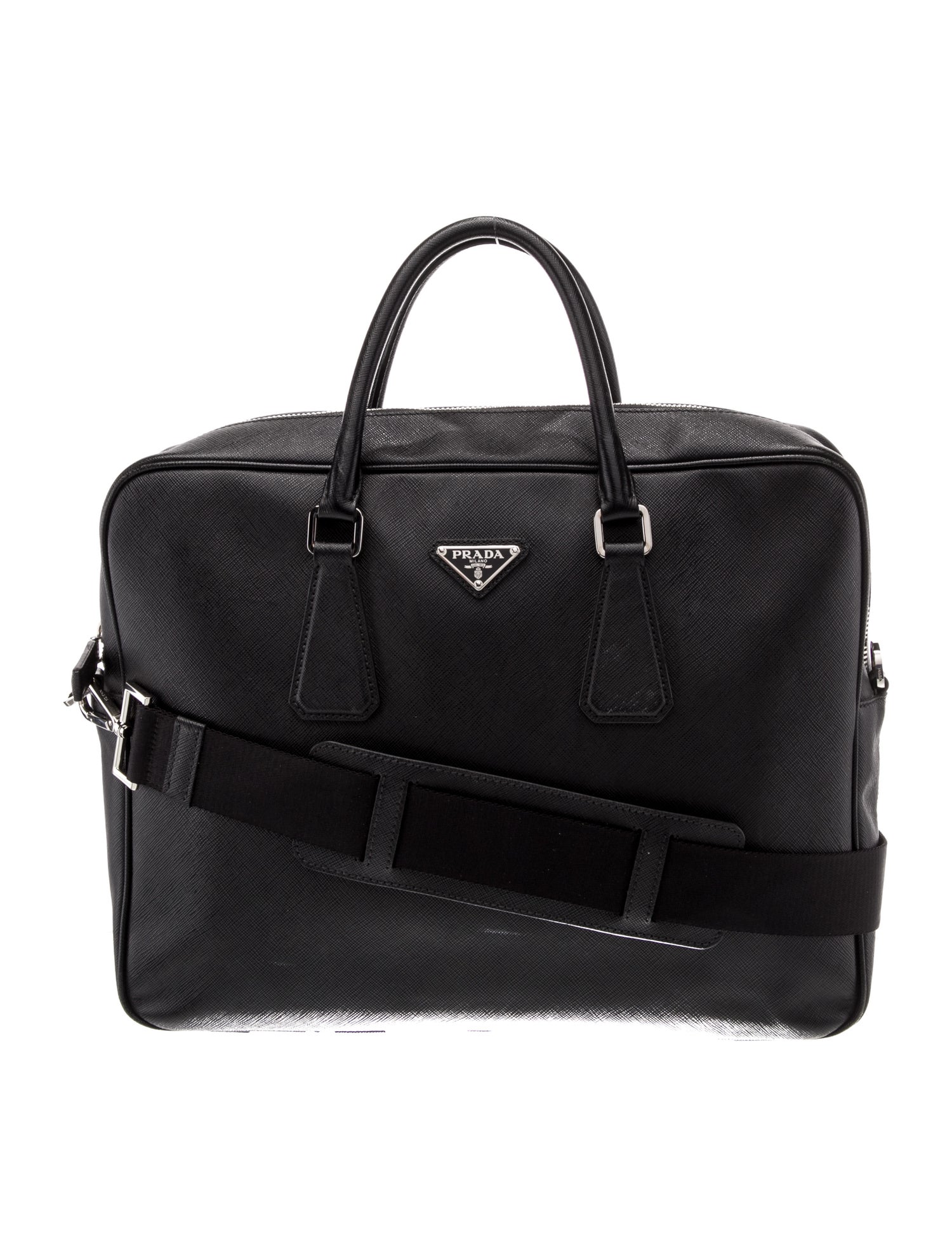 Prada Enameled Metal Triangle Briefcase
