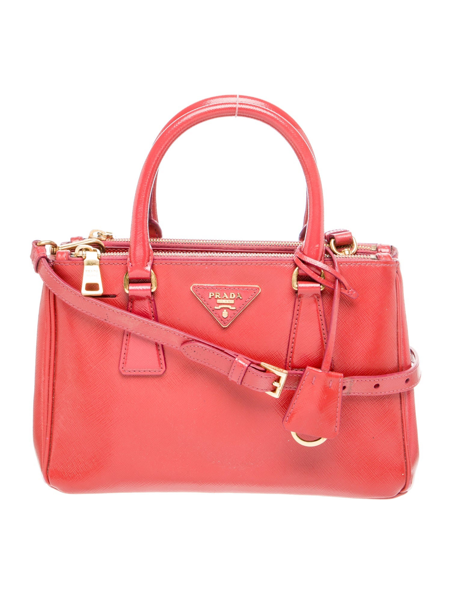 Prada Saffiano Lux Leather Galleria Double Zip Small