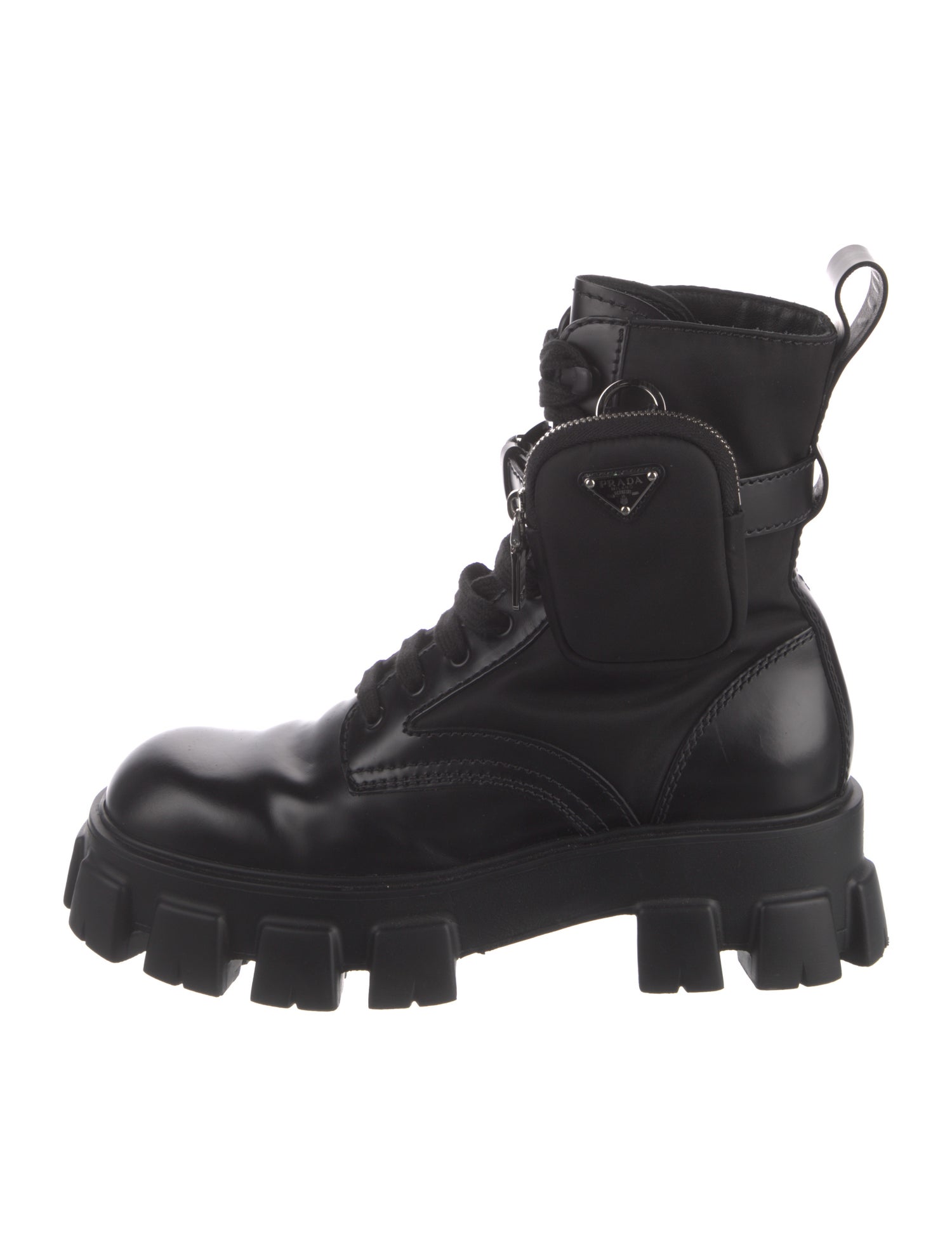 Prada Leather Combat Boots