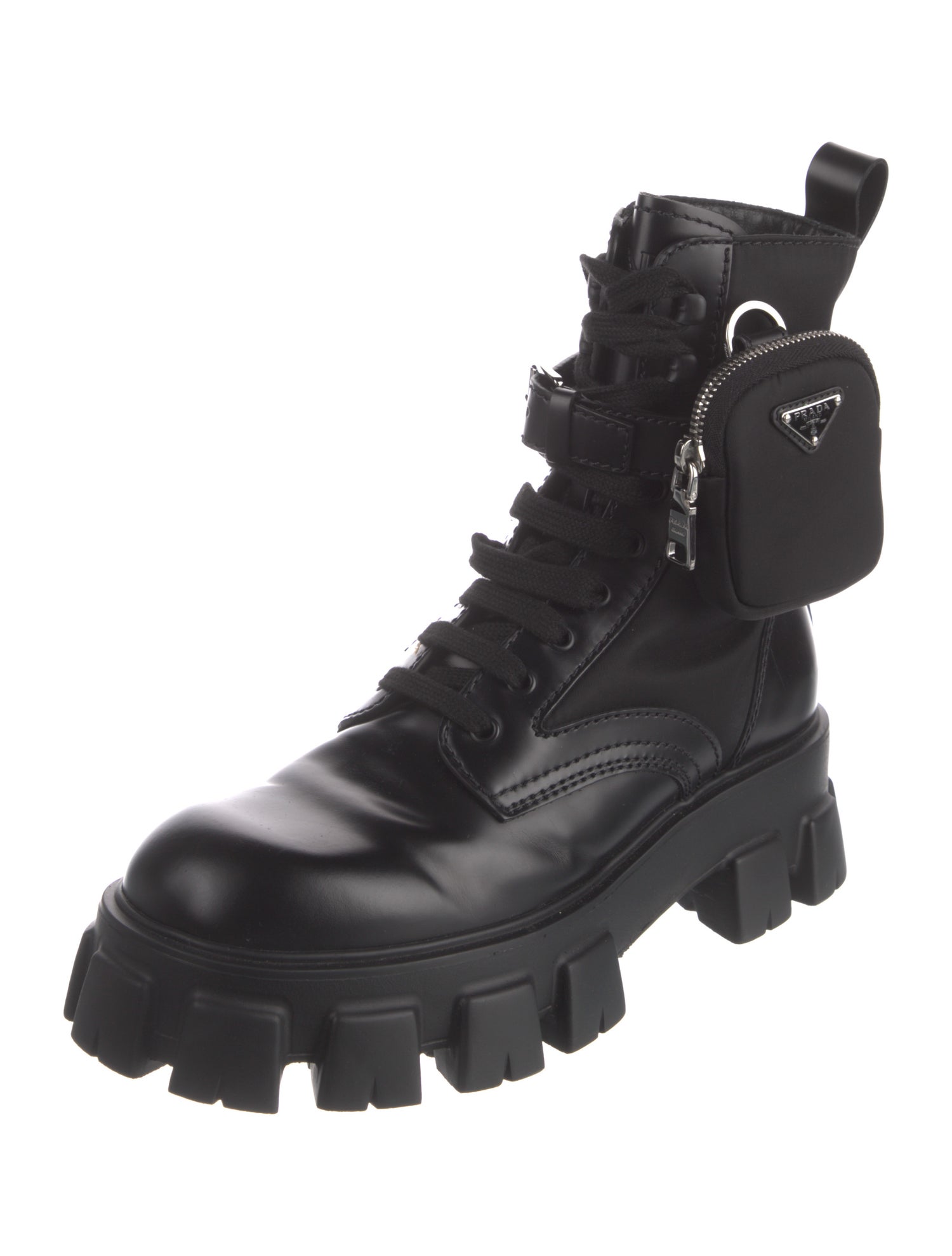 Prada Leather Combat Boots