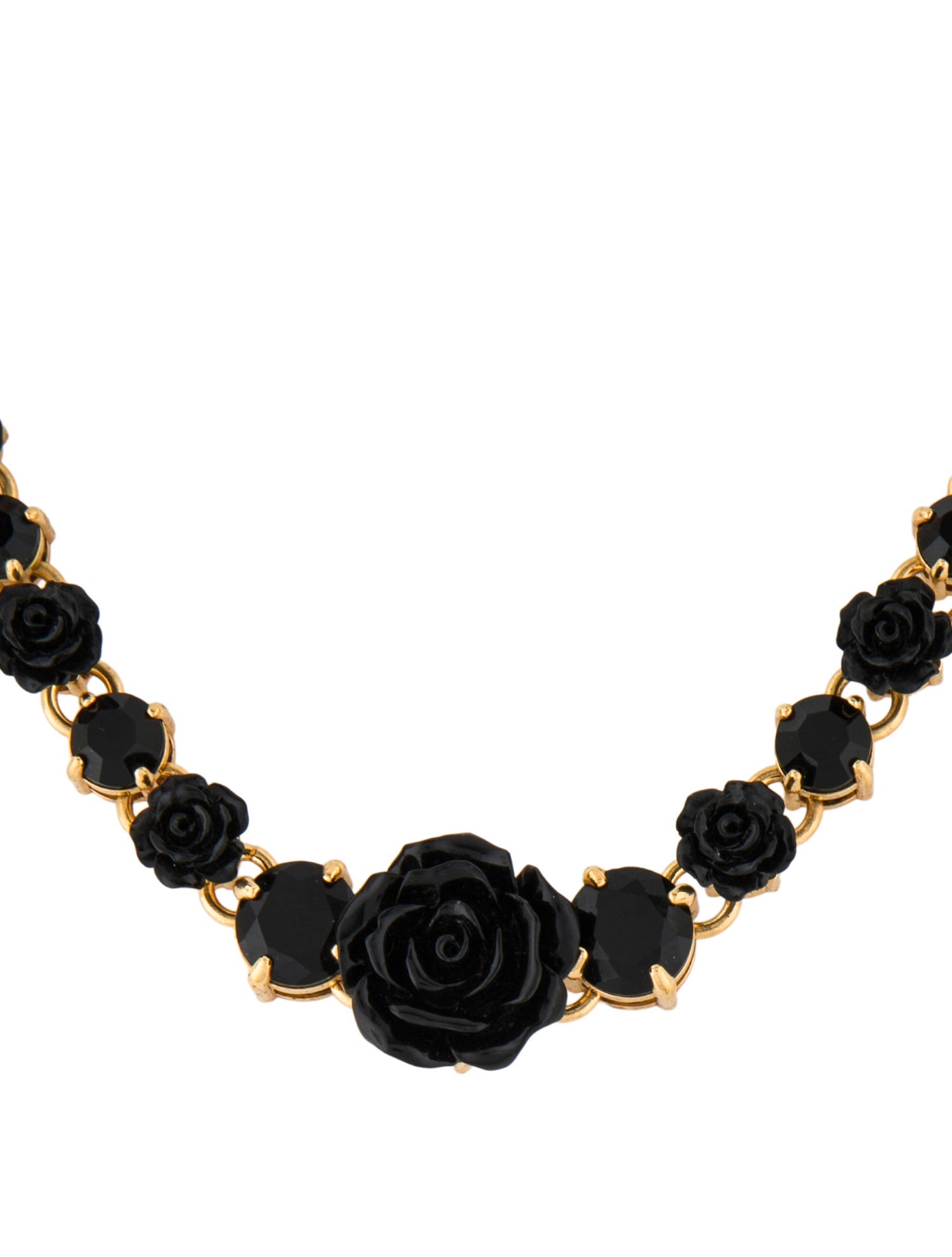 Prada Crystal & Resin Flower Collar Necklace