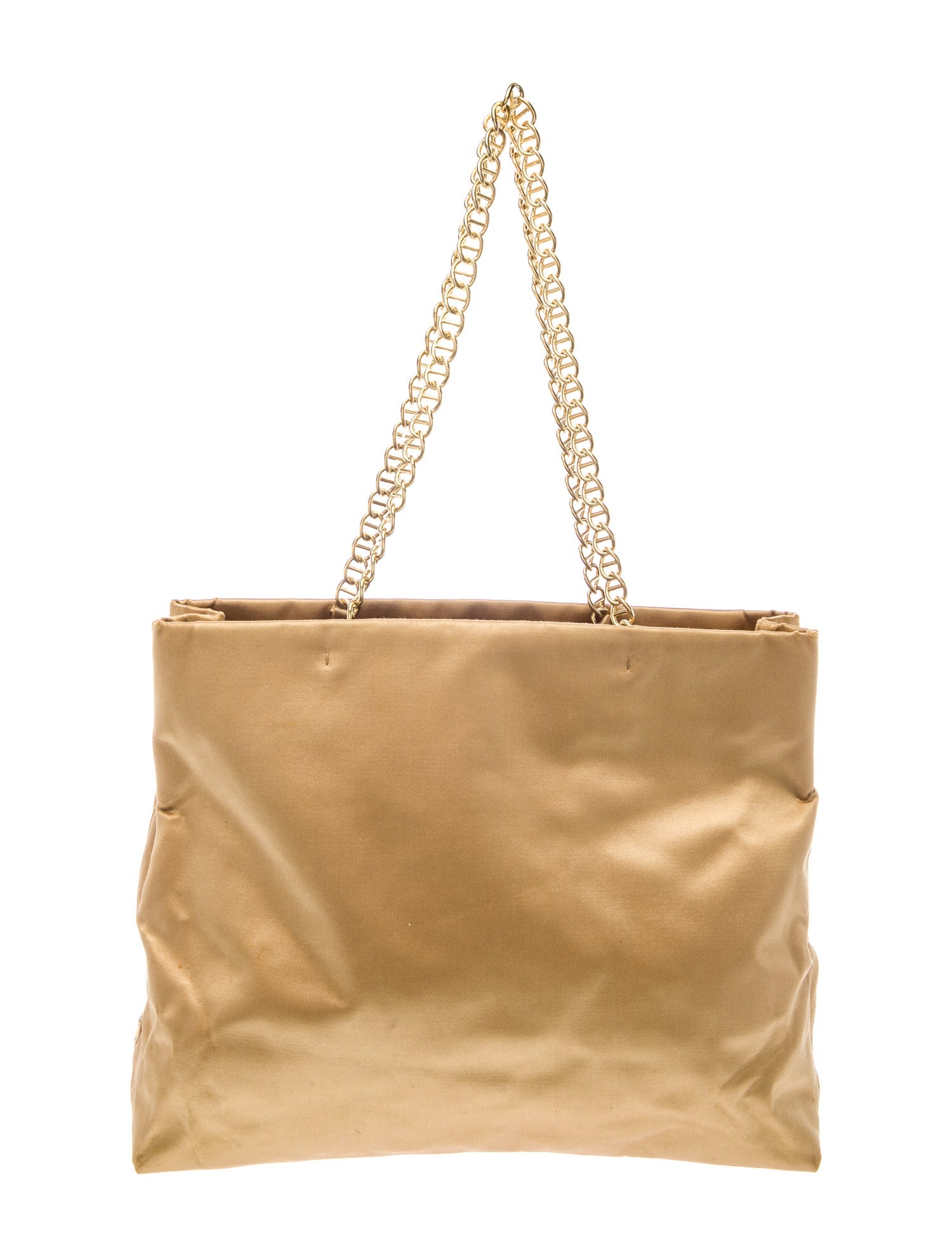 Prada Enameled Metal Triangle Tote Medium