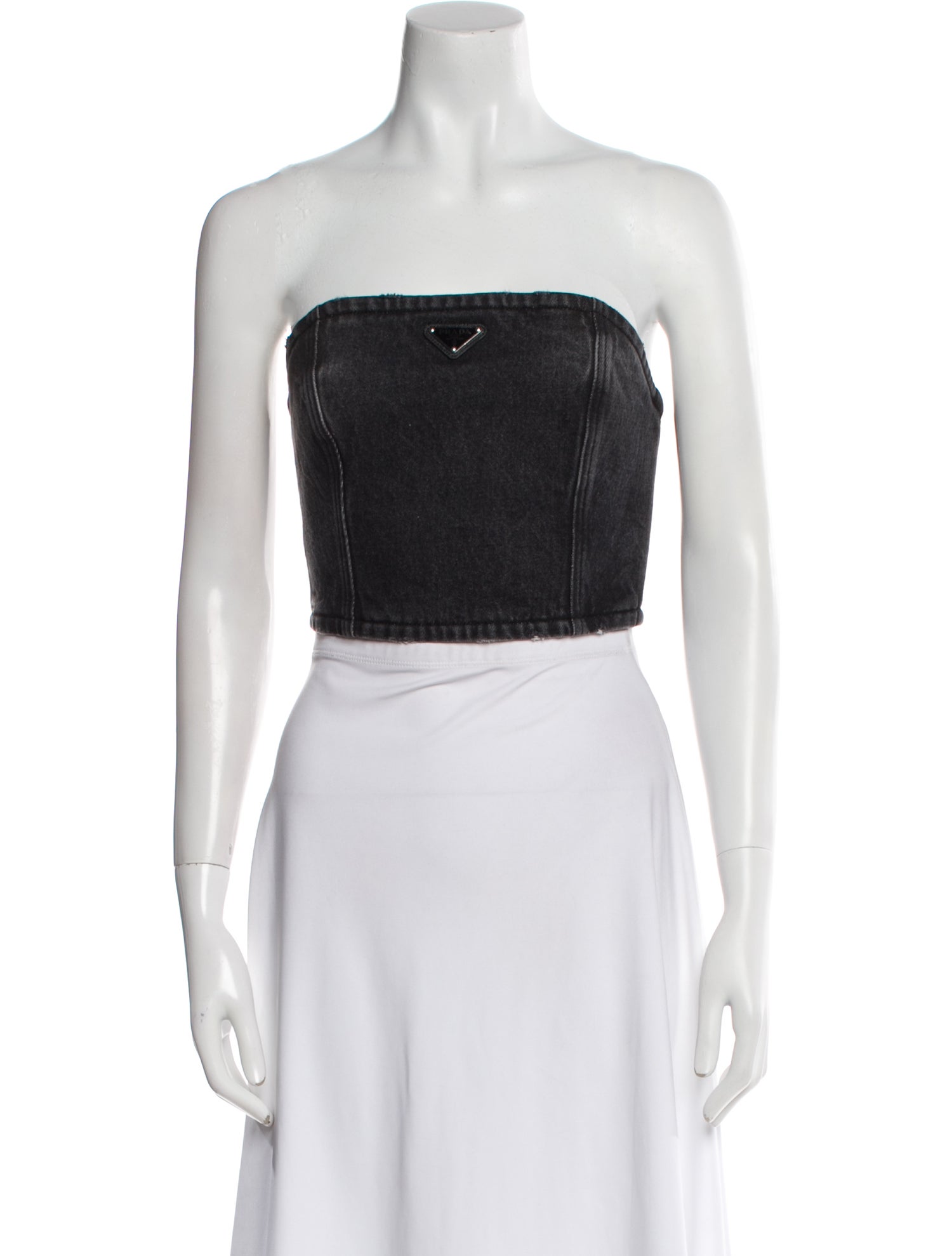 Prada 2022 Strapless Crop Top