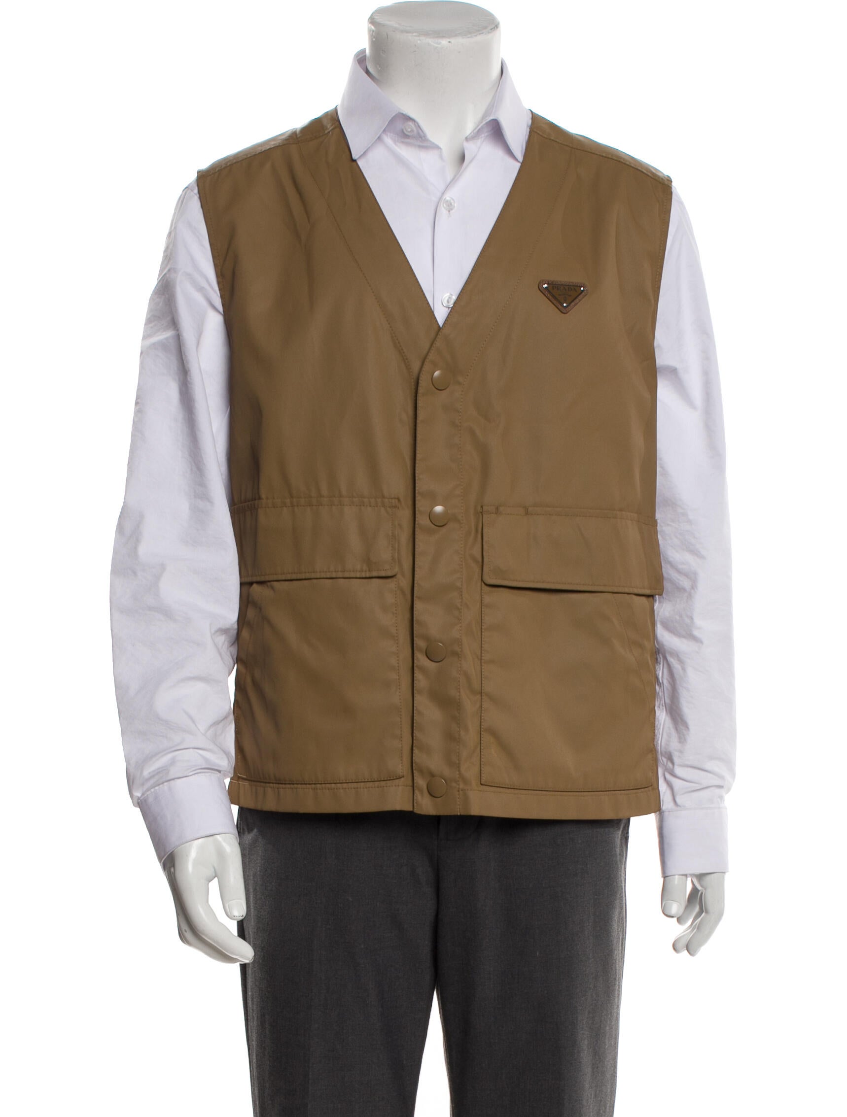 Prada 2025 Enameled Metal Triangle Vest w/ Tags