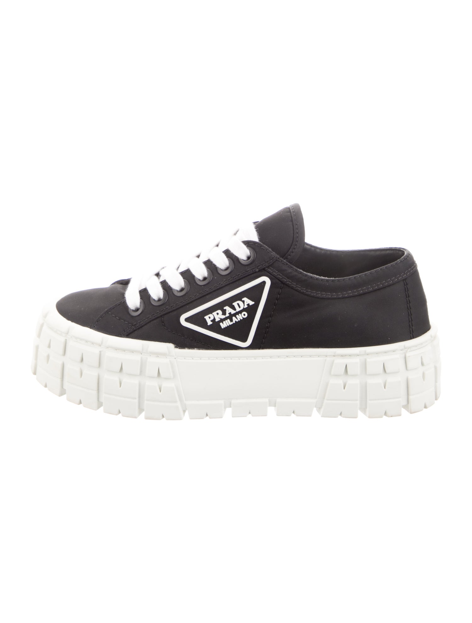 Prada Nylon Graphic Print Sneakers