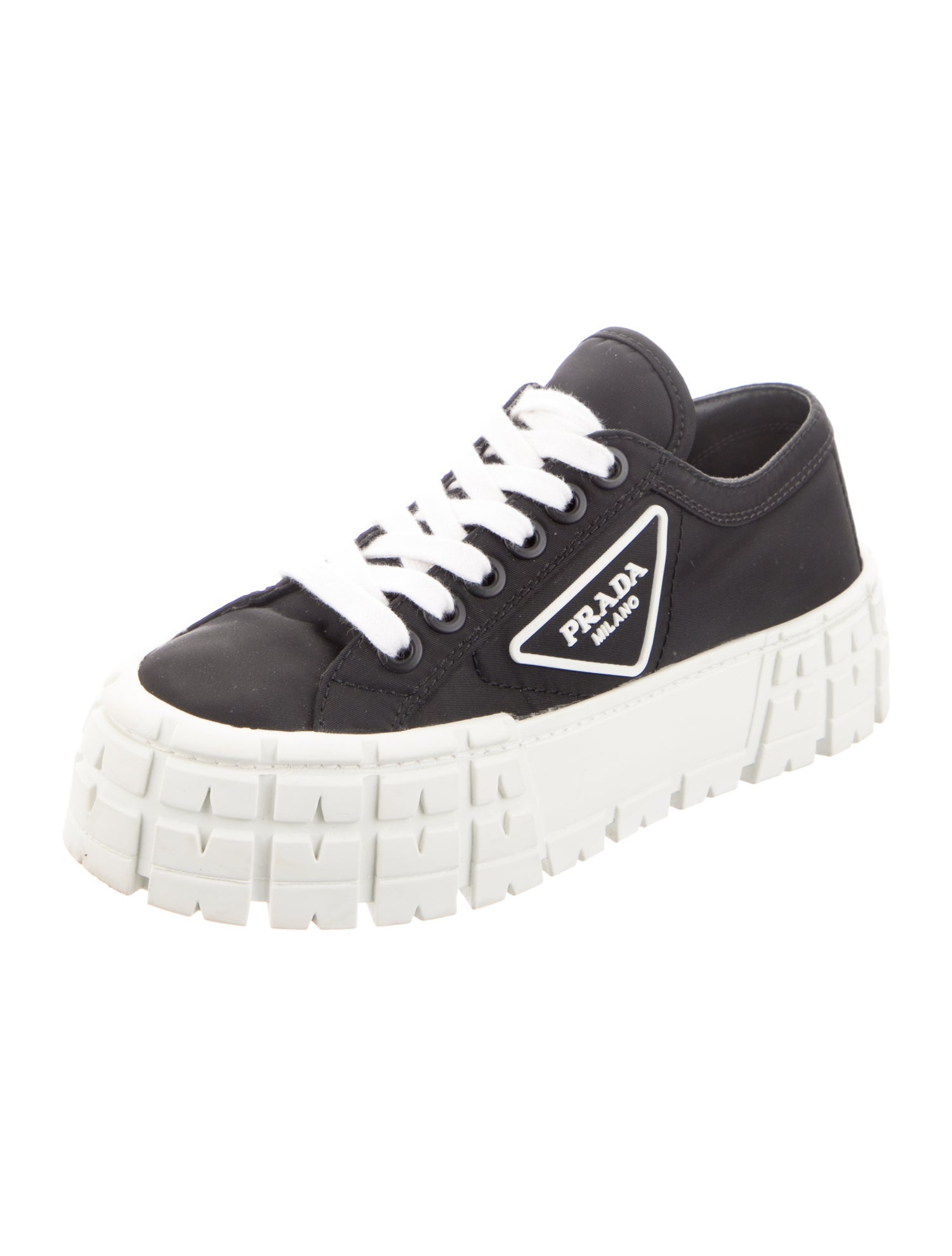 Prada Nylon Graphic Print Sneakers