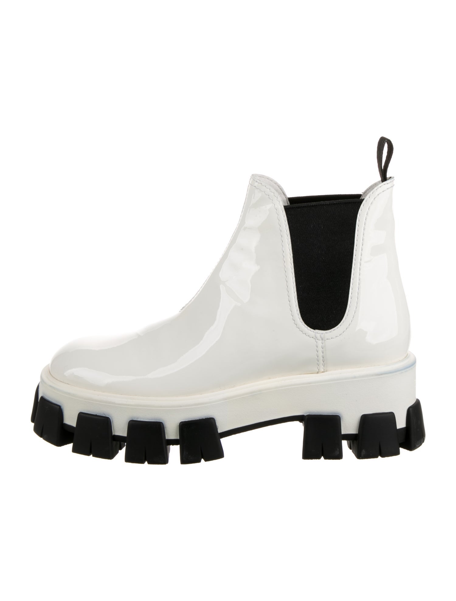 Prada Patent Leather Chelsea Boots