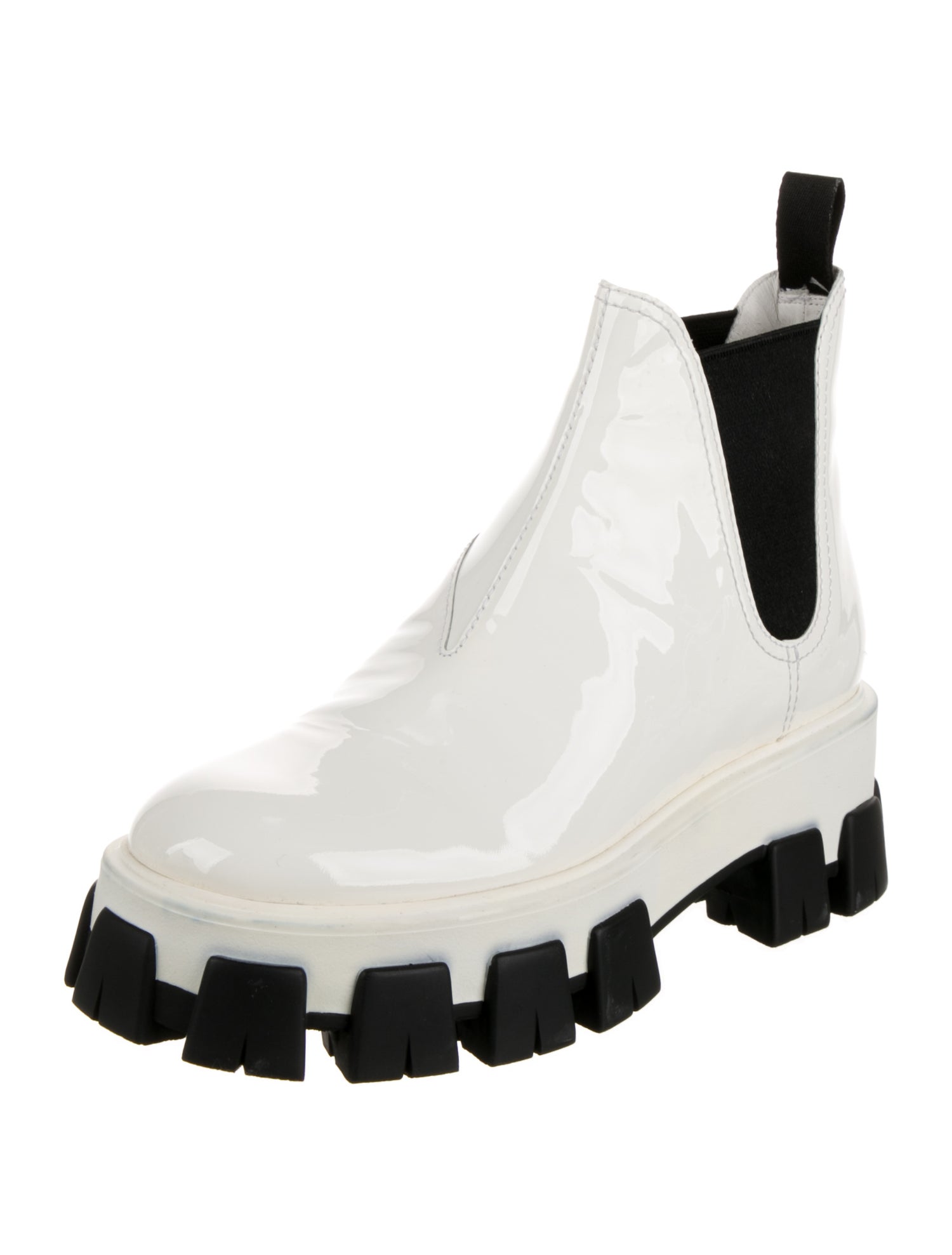 Prada Patent Leather Chelsea Boots