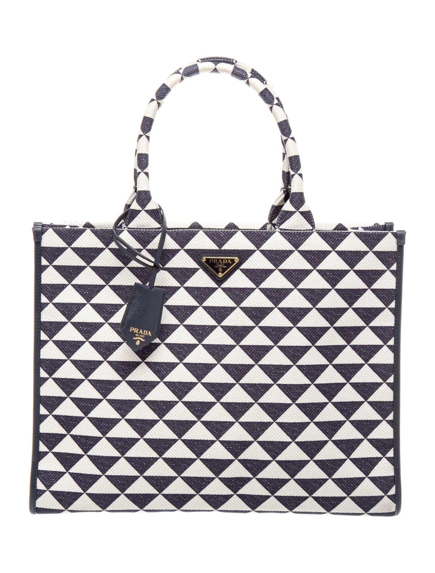 Prada Enameled Metal Triangle Symbole Large