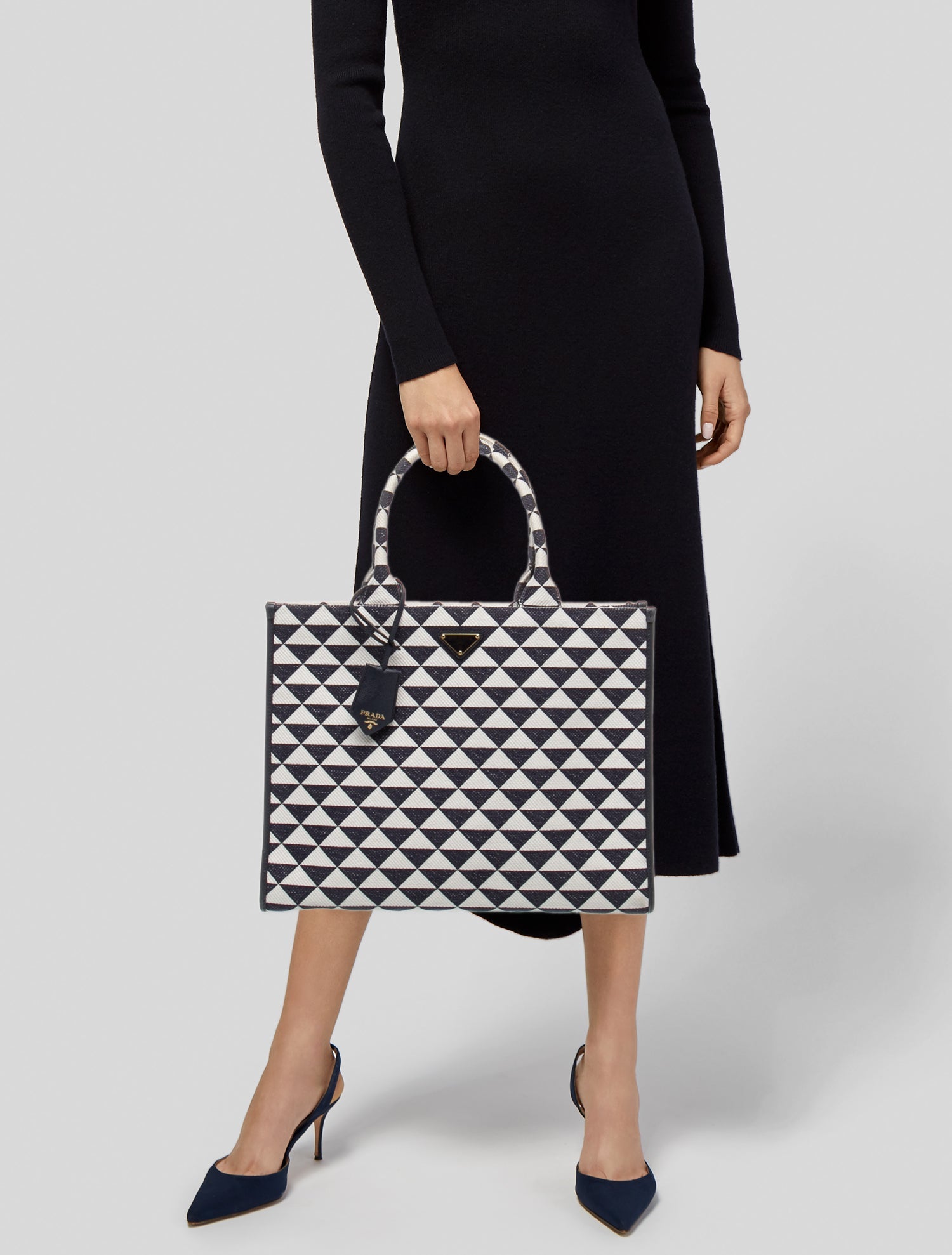 Prada Enameled Metal Triangle Symbole Large