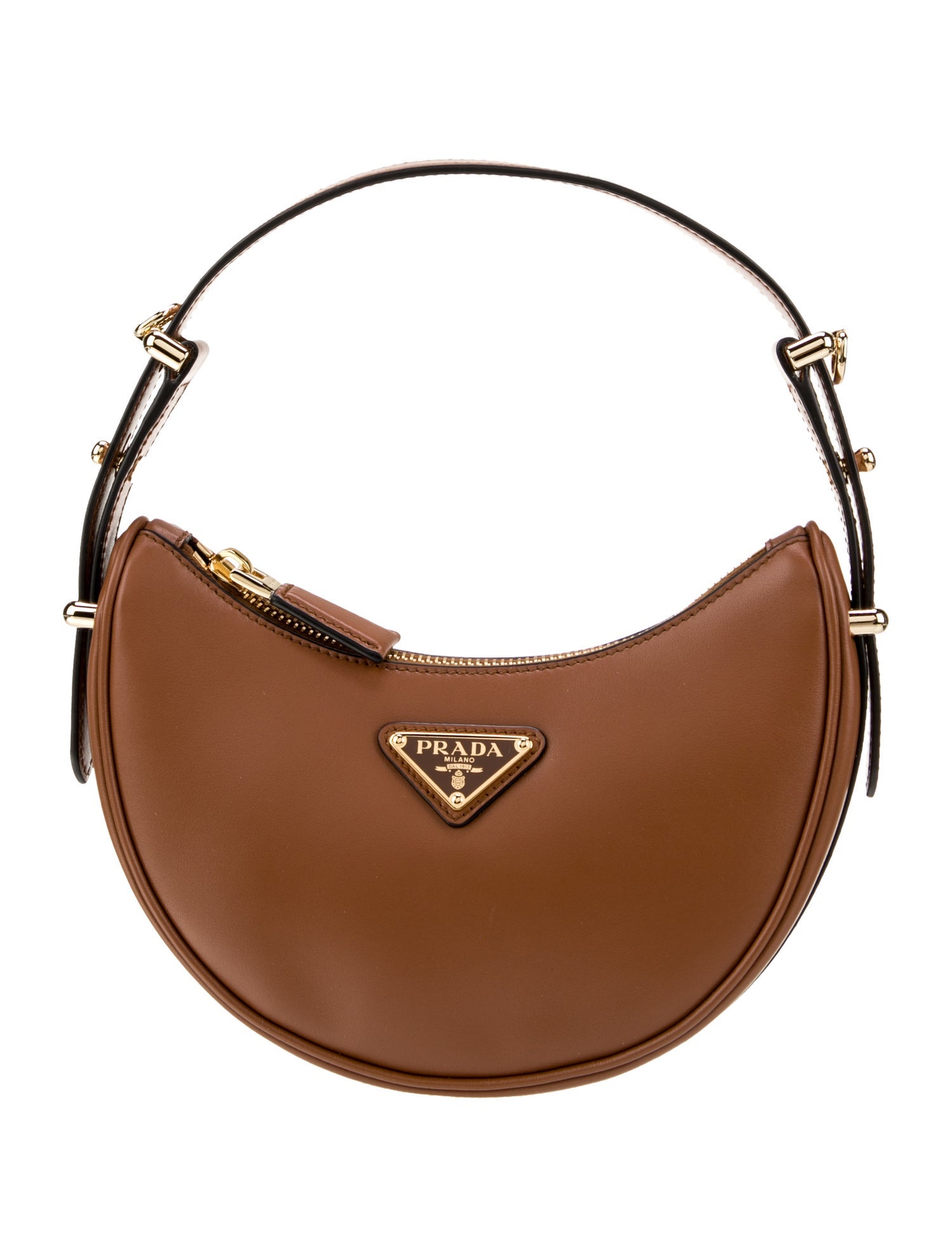 Prada Enameled Metal Triangle Arque Small