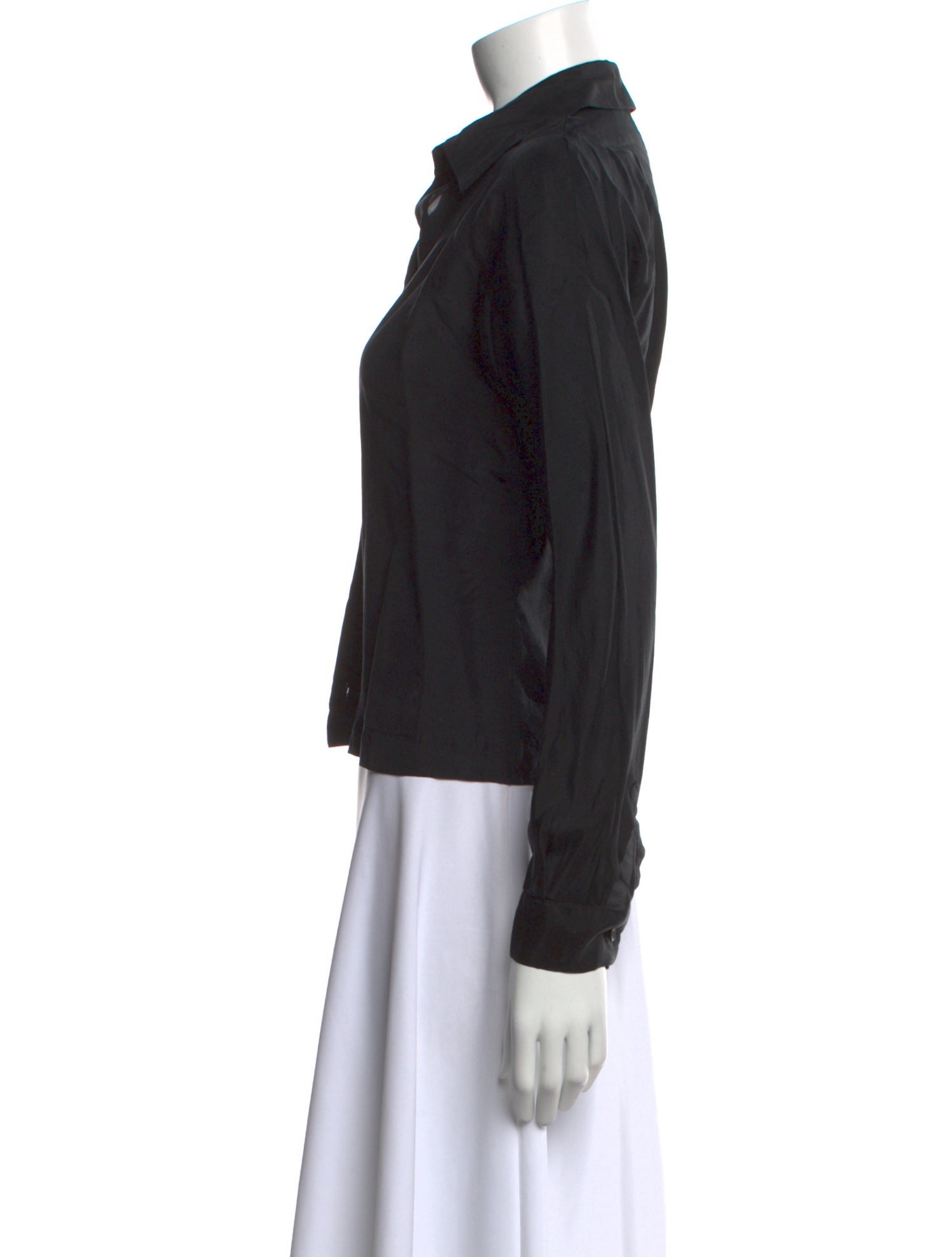Prada Silk Long Sleeve Button-Up Top