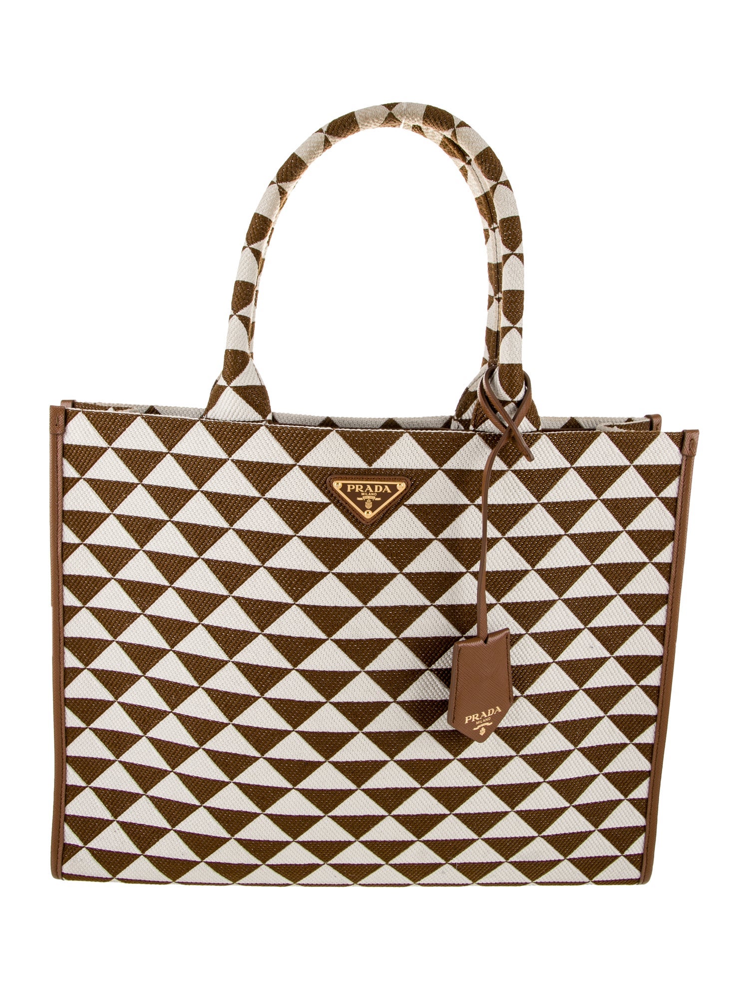 Prada Enameled Metal Triangle Symbole Large