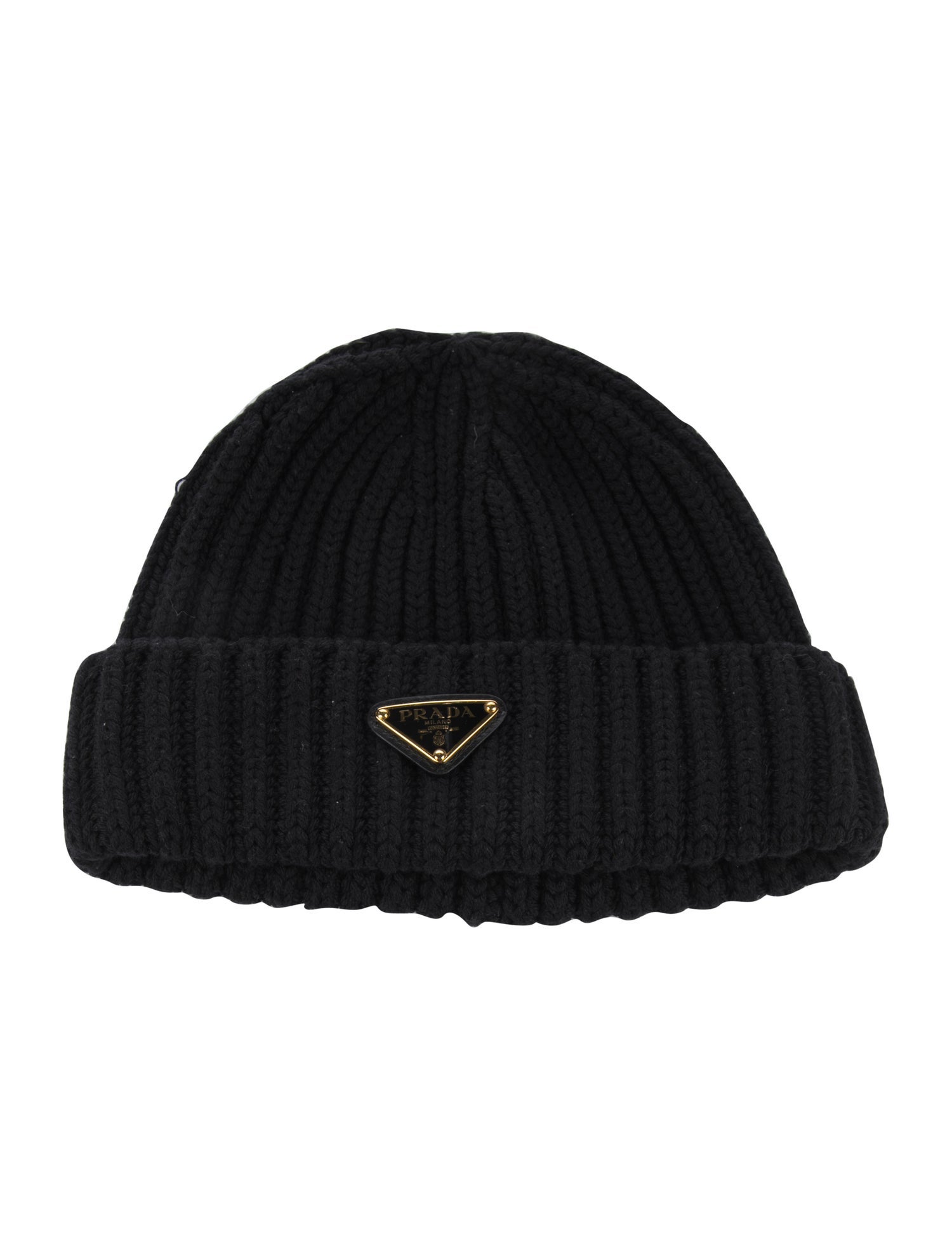 Prada mens' black beanie