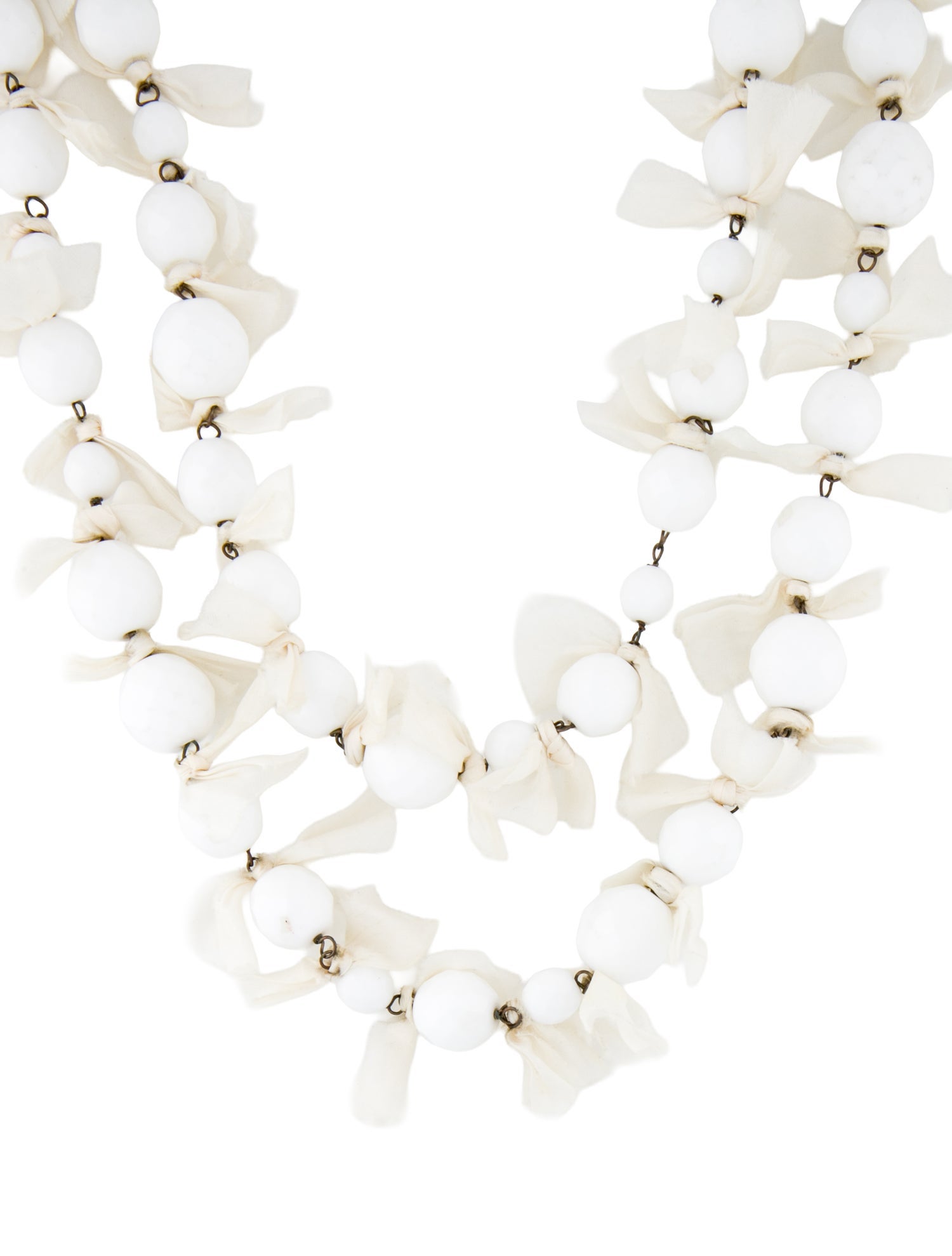 Prada Faceted Bead & Fabric Double Strand Necklace