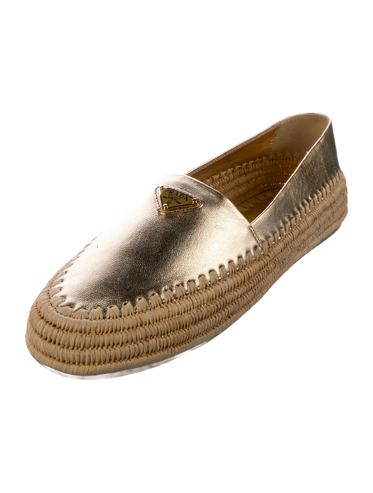 Prada Leather Colorblock Pattern Espadrilles w/ Tags