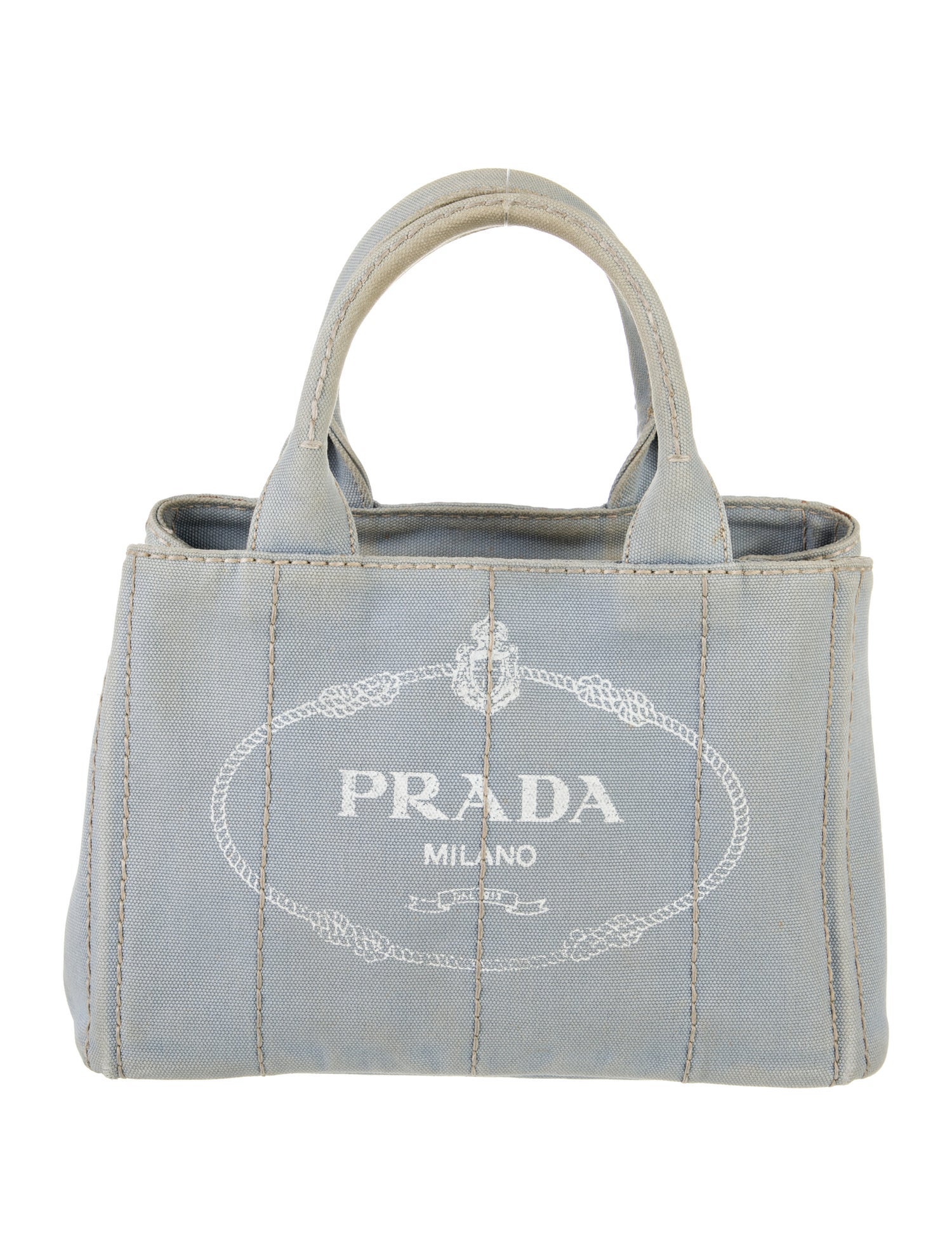Prada Canvas Top Handle Bag