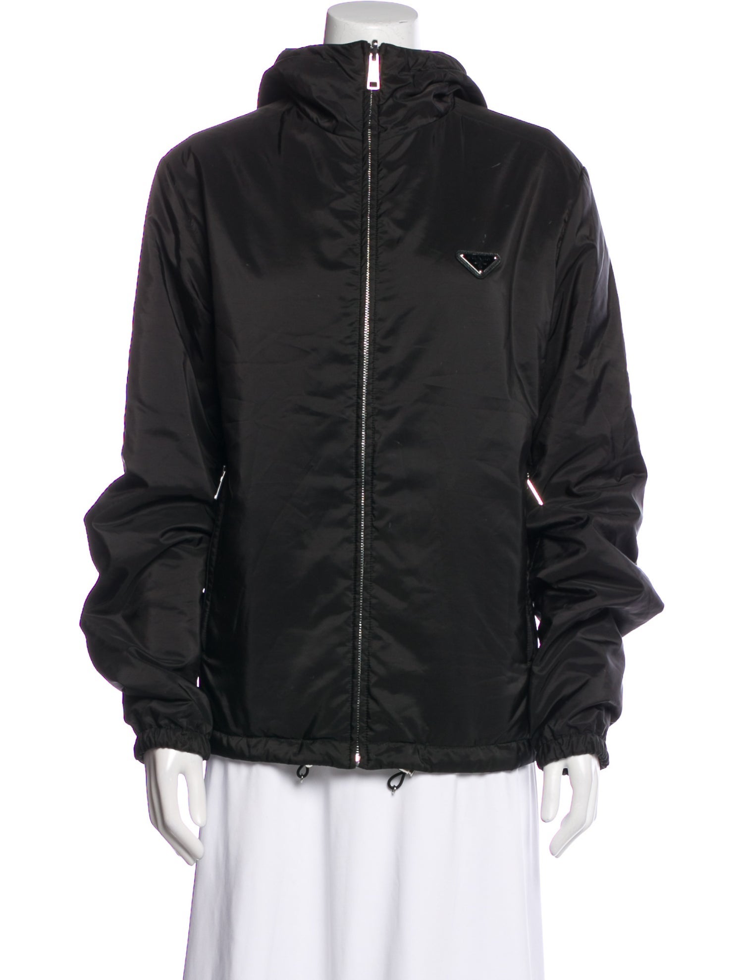 Prada 2022 Enameled Metal Triangle Windbreaker